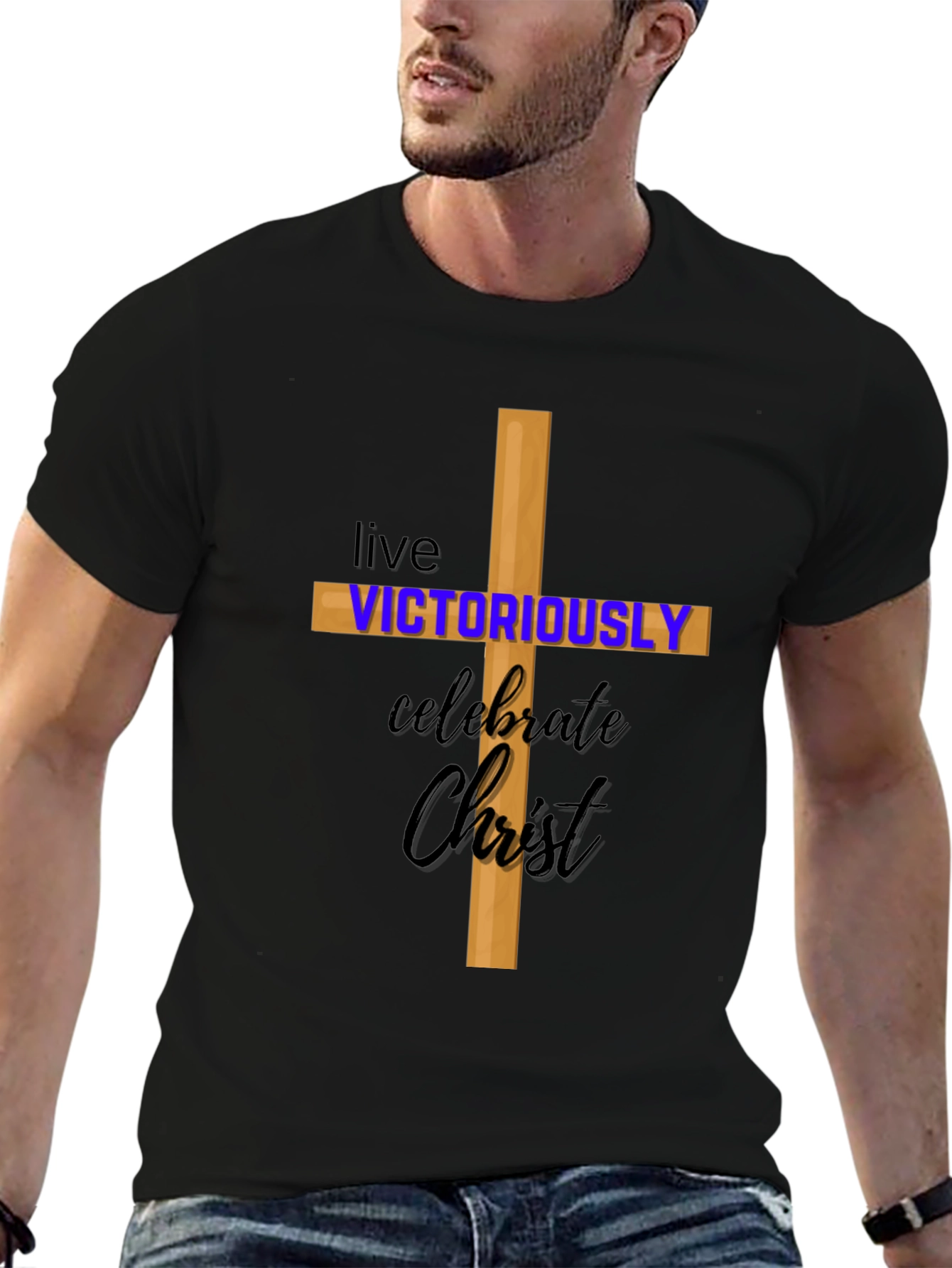 Christian Tee: Live Victoriously Celebrate Christ