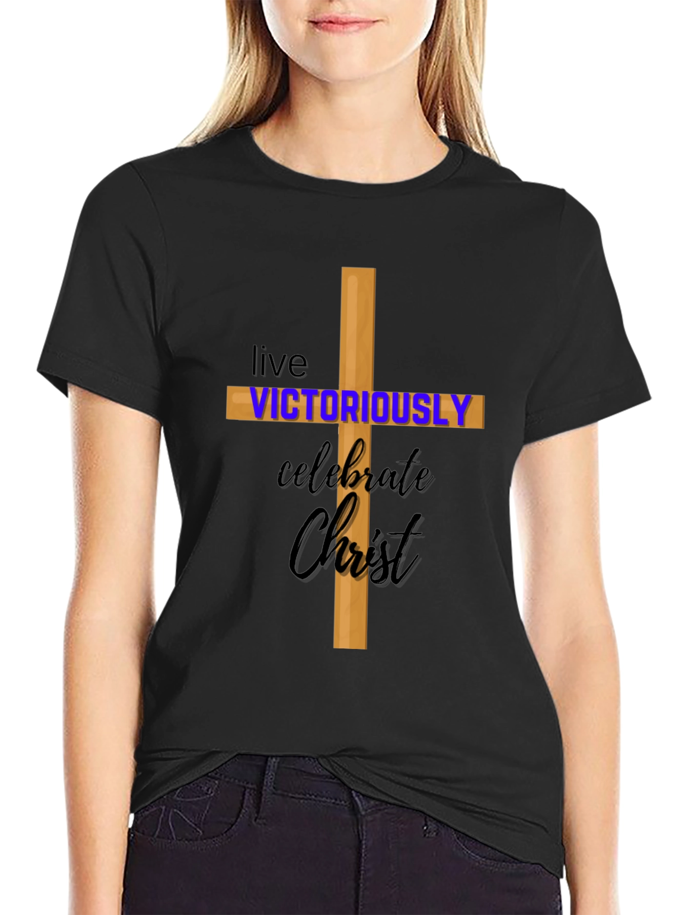 Christian Tee: Live Victoriously Celebrate Christ