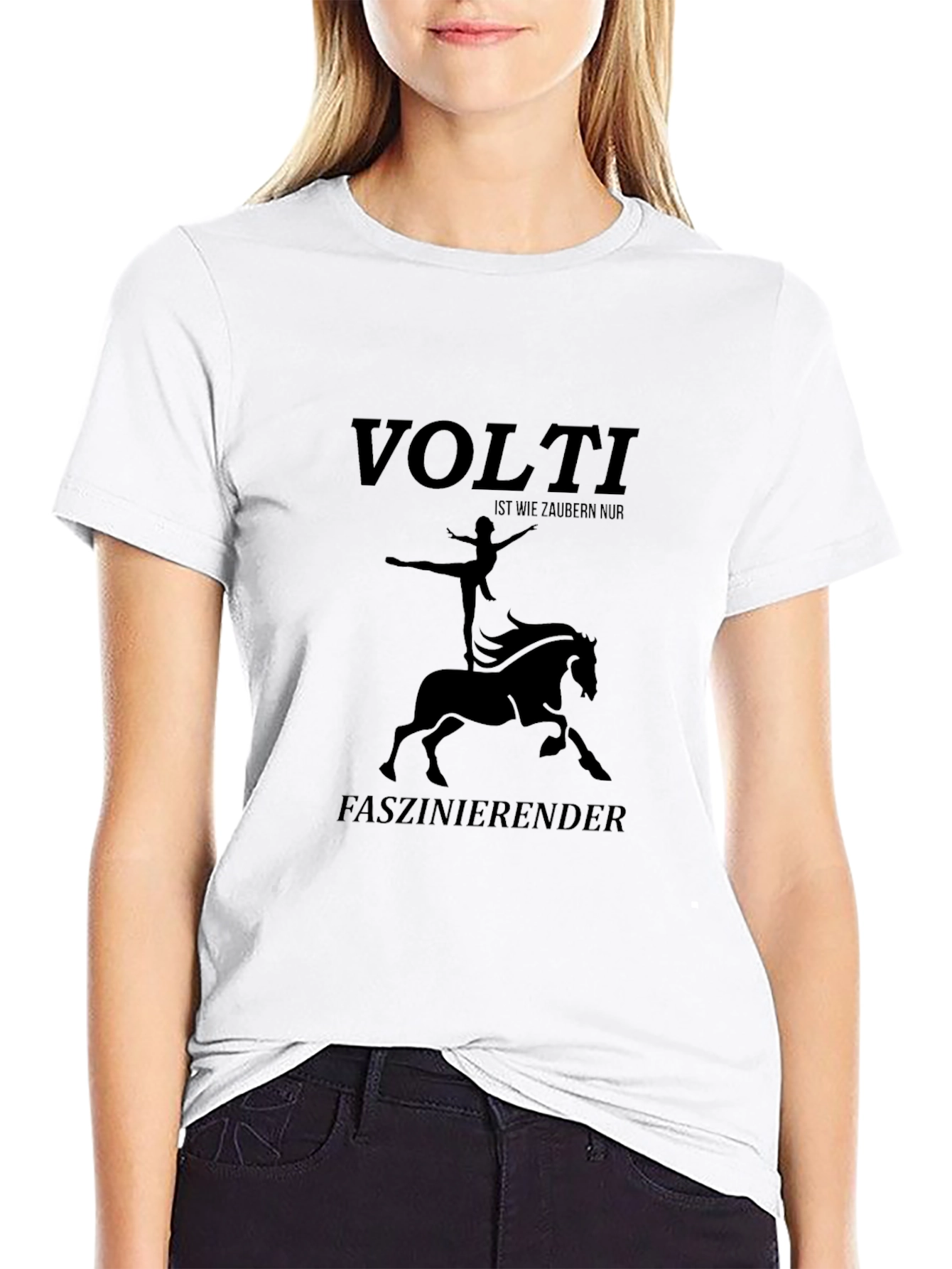 Volti Equestrian T-Shirt Black Cotton