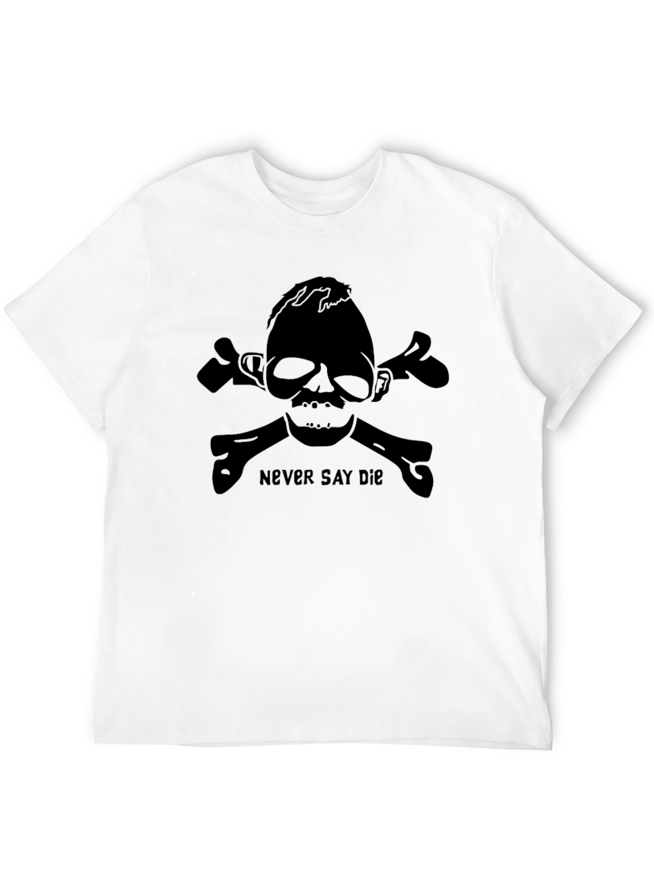 Never Say Die Skull & Crossbones Graphic T-Shirt