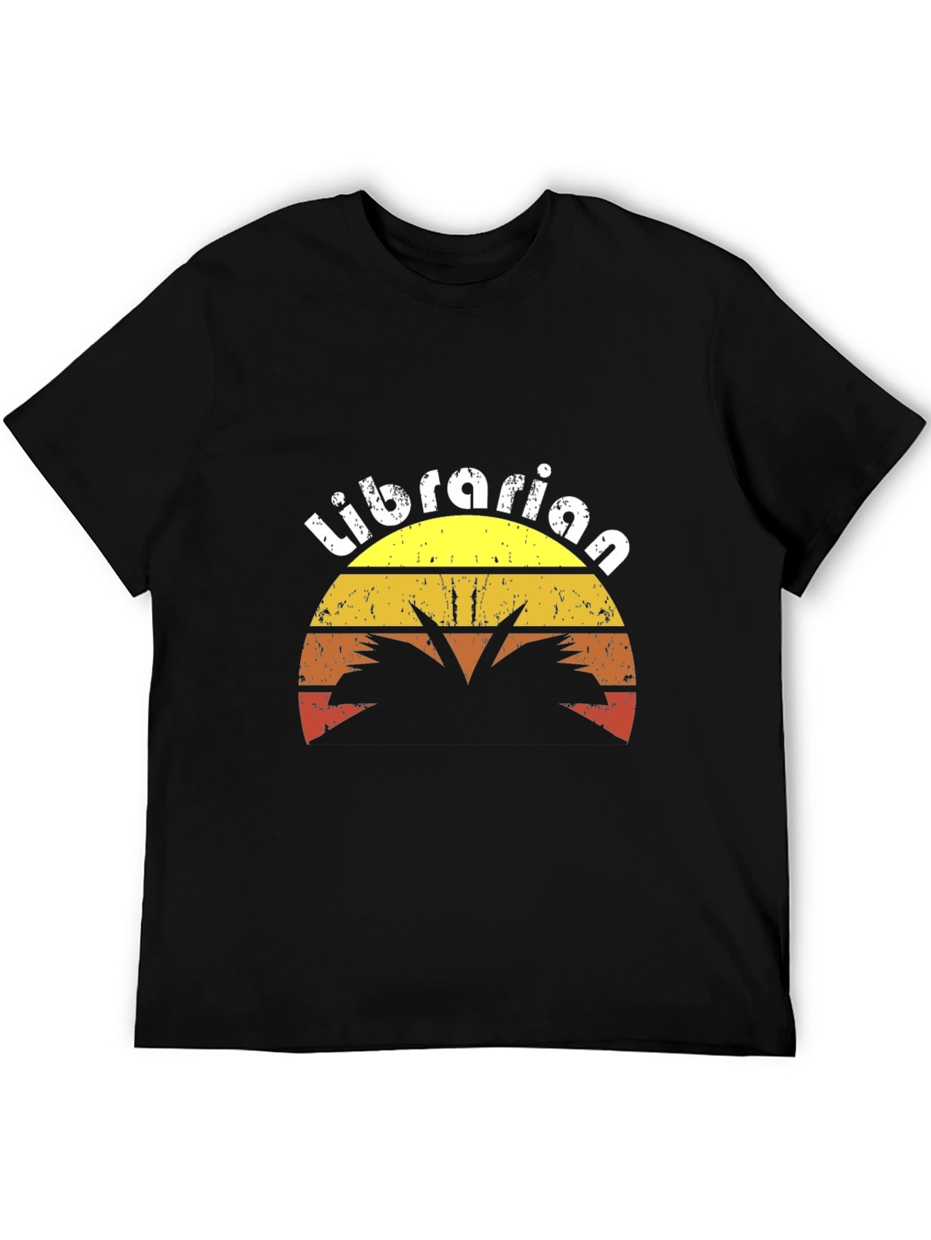 Retro Librarian Sunset Graphic T-Shirt