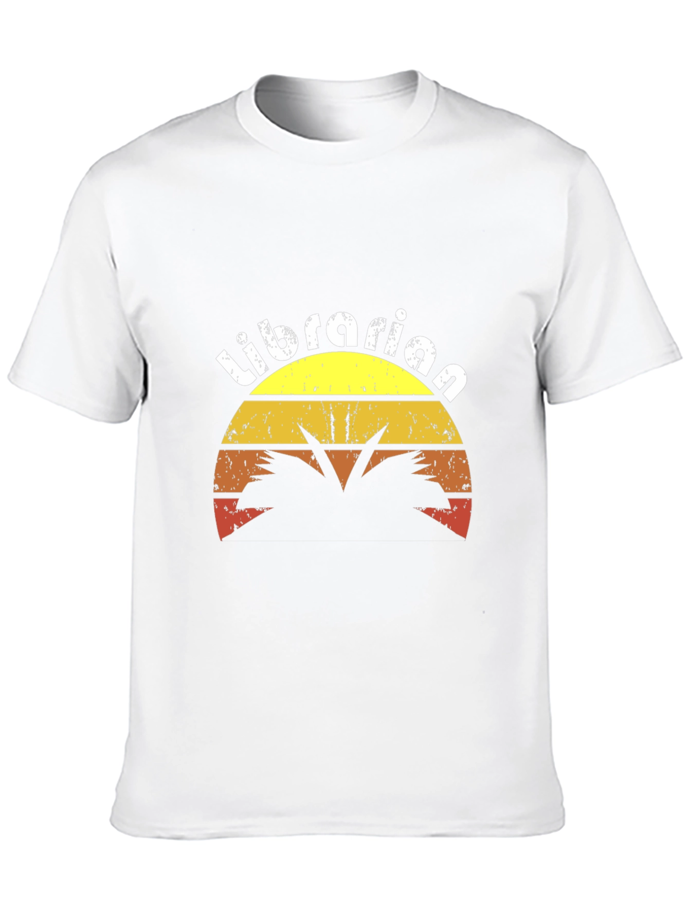 Retro Librarian Sunset Graphic T-Shirt