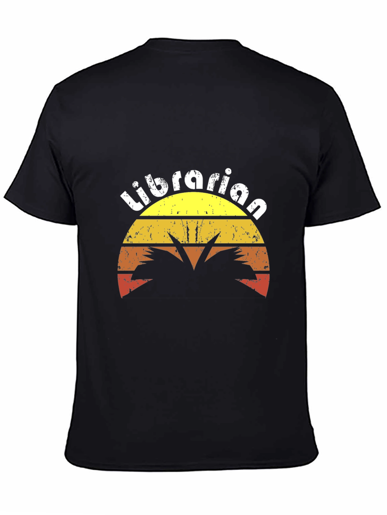 Retro Librarian Sunset Graphic T-Shirt