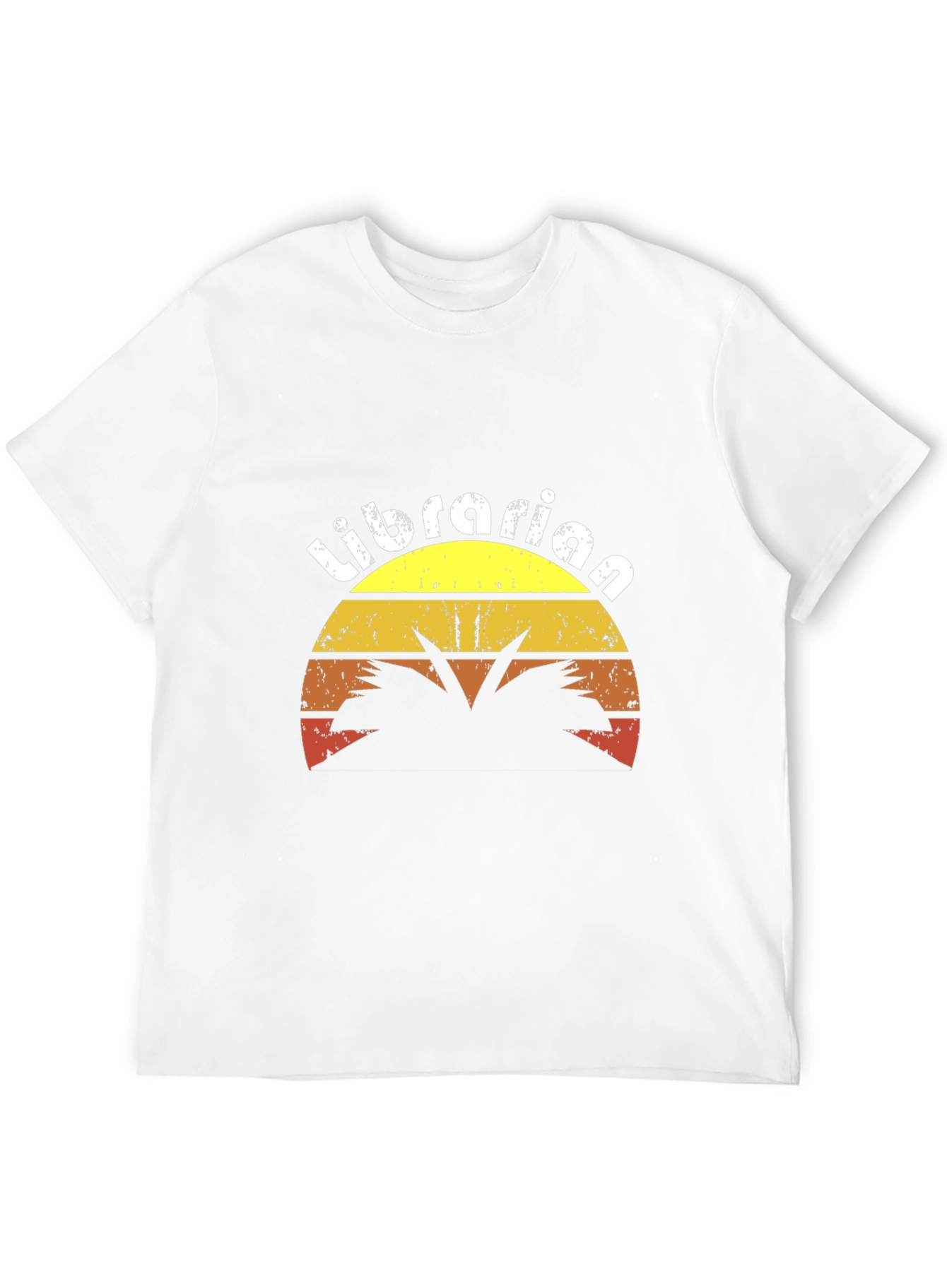 Retro Librarian Sunset Graphic T-Shirt