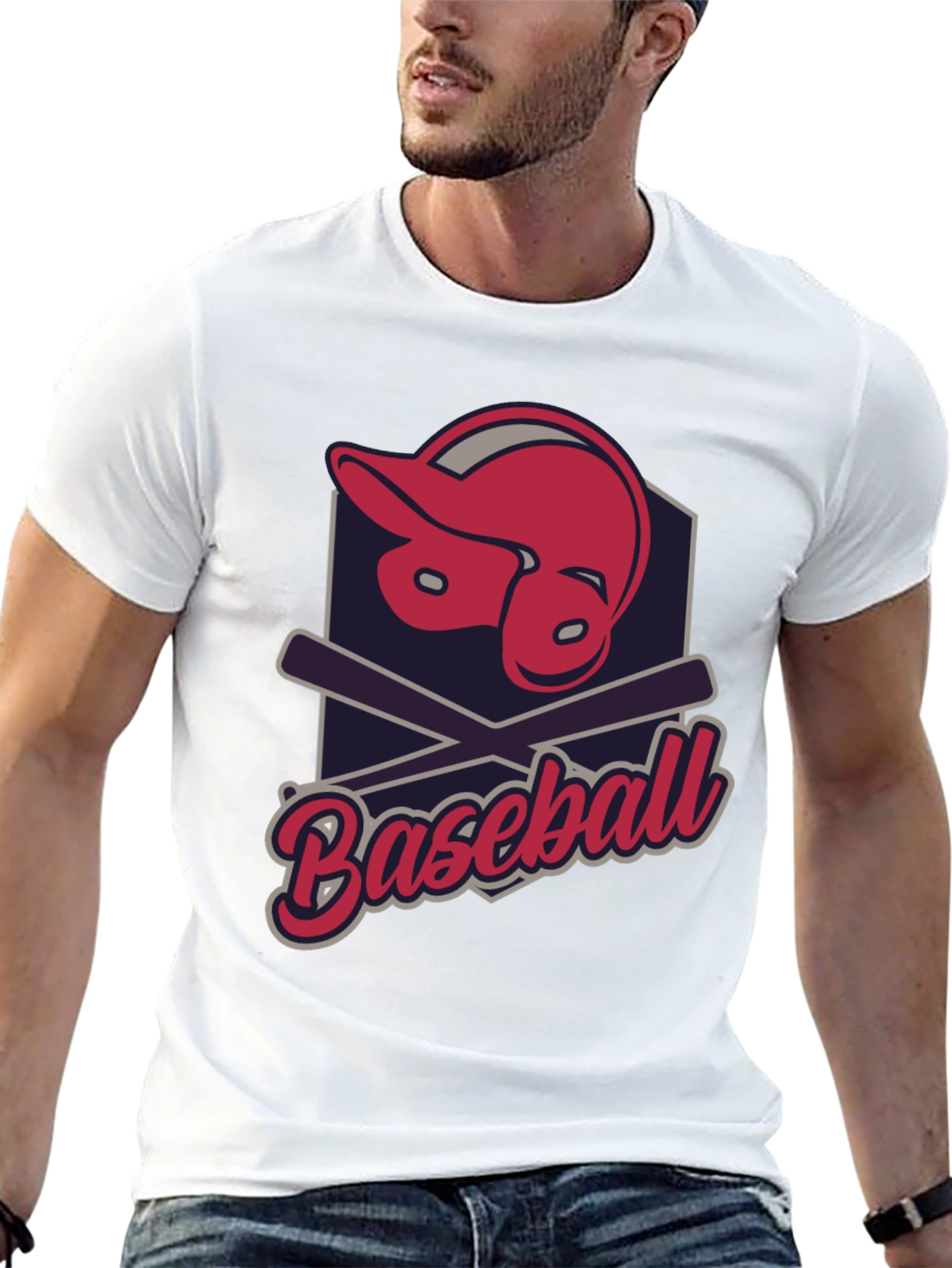 Baseball Helmet & Bats Graphic Tee