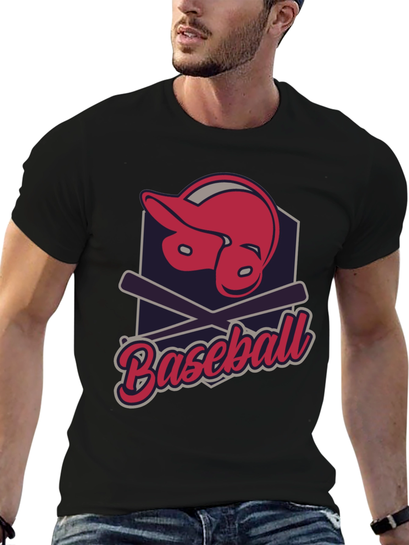 Baseball Helmet & Bats Graphic Tee