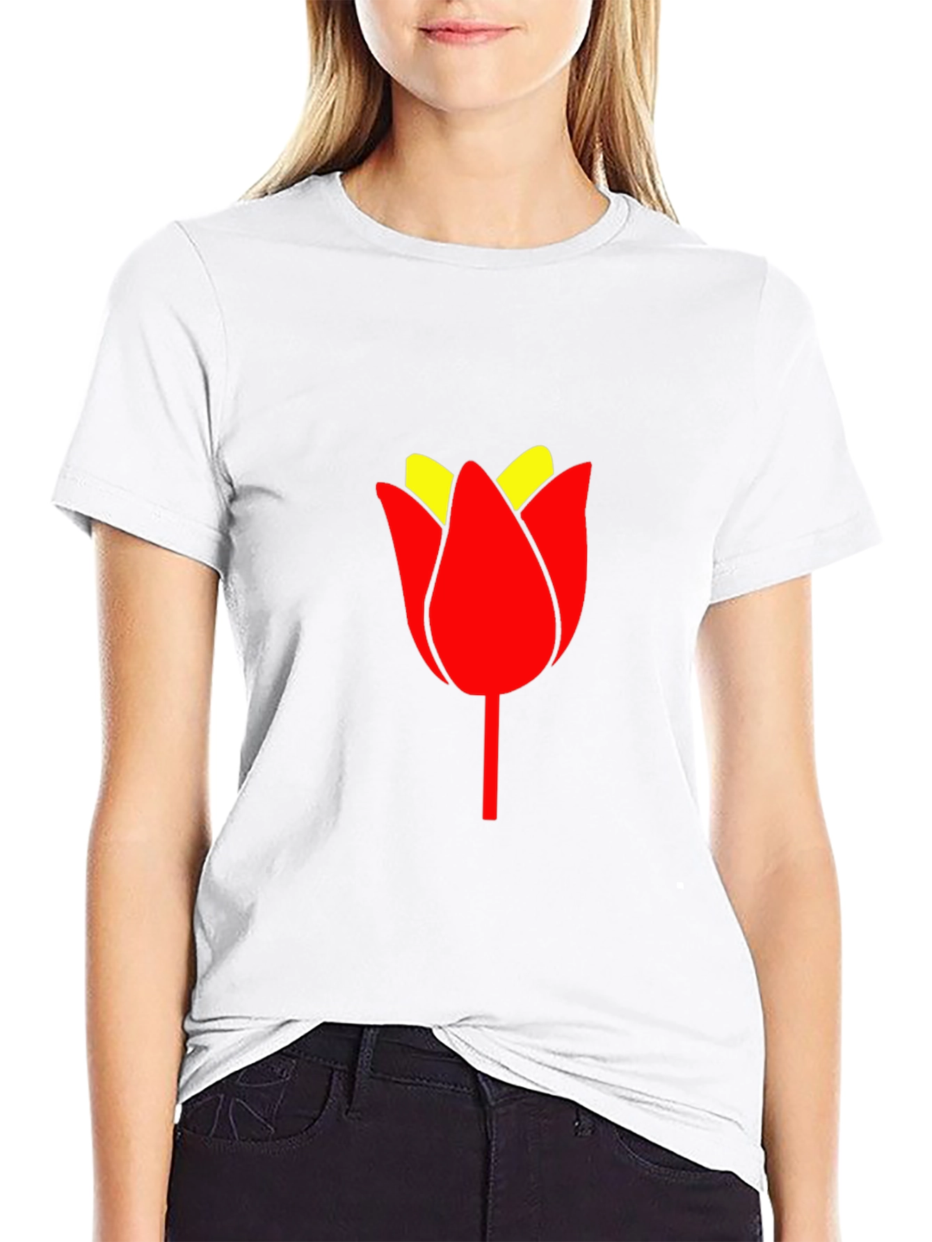Tulip Graphic Tee - Black Casual Shirt