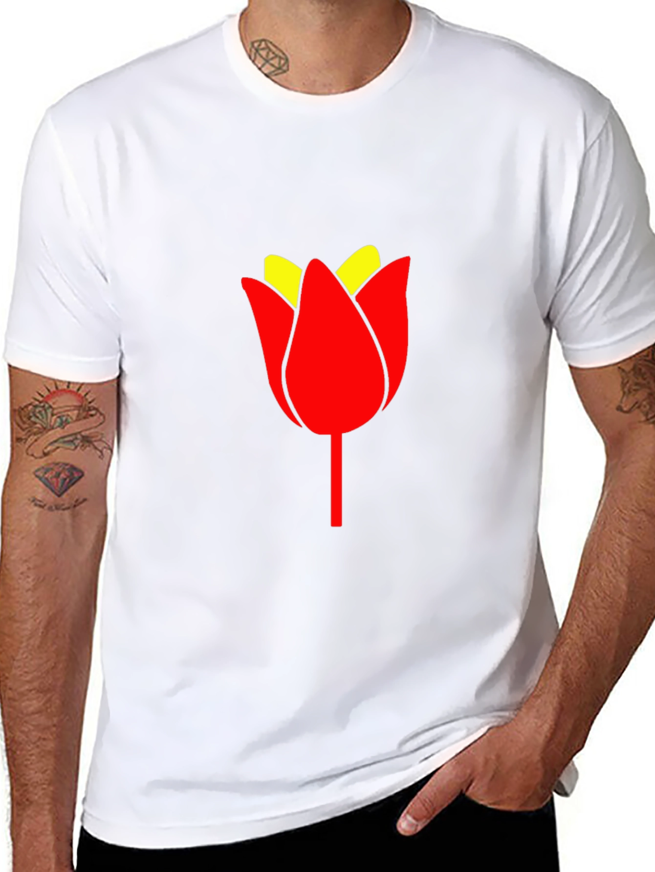 Tulip Graphic Tee - Black Casual Shirt