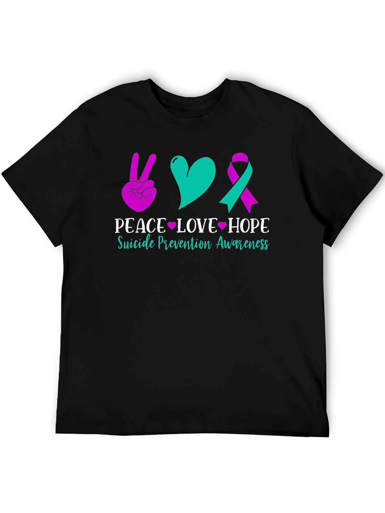 Peace Love Hope Suicide Prevention Awareness Graphic Tee
