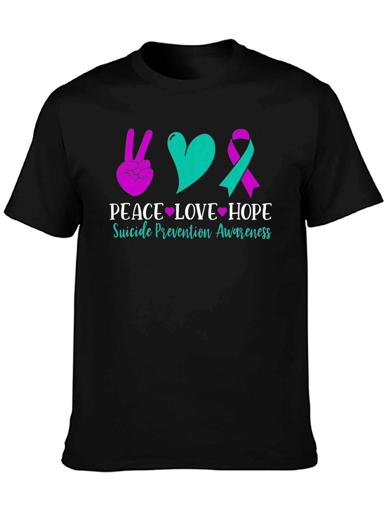 Peace Love Hope Suicide Prevention Awareness Graphic Tee