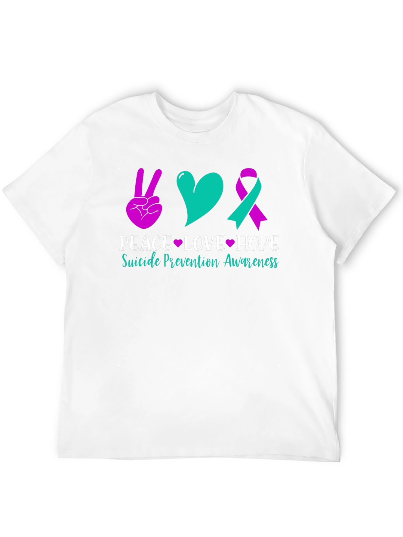 Peace Love Hope Suicide Prevention Awareness Graphic Tee