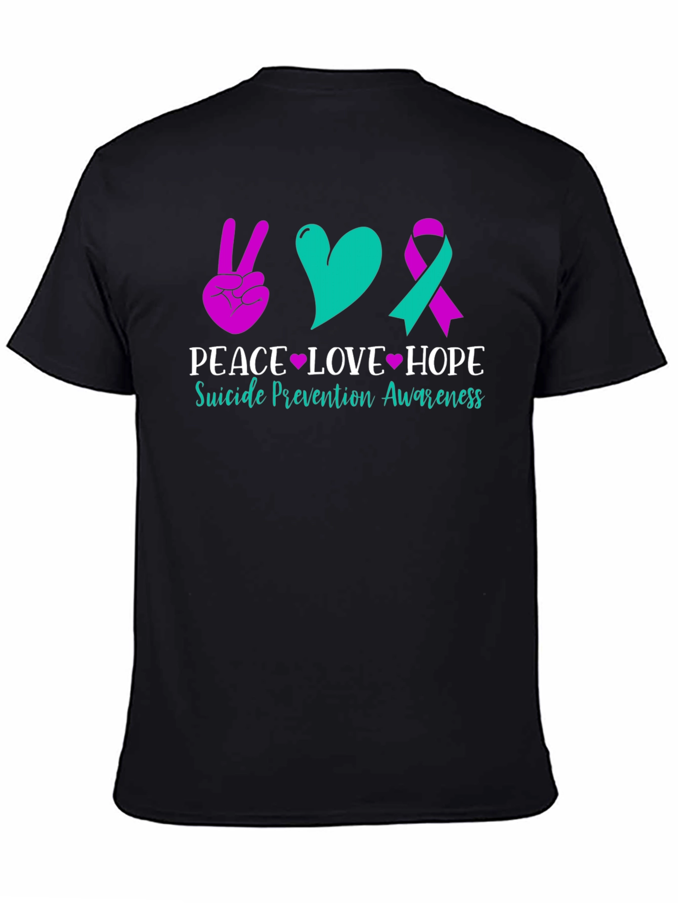 Peace Love Hope Suicide Prevention Awareness Graphic Tee