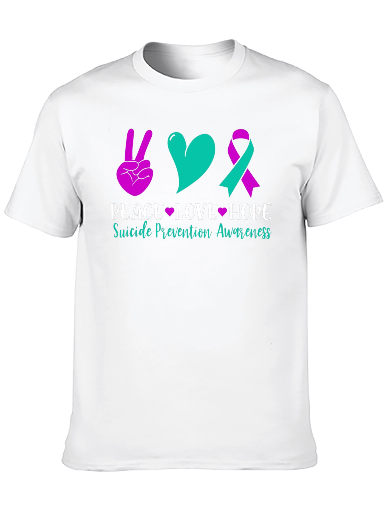 Peace Love Hope Suicide Prevention Awareness Graphic Tee