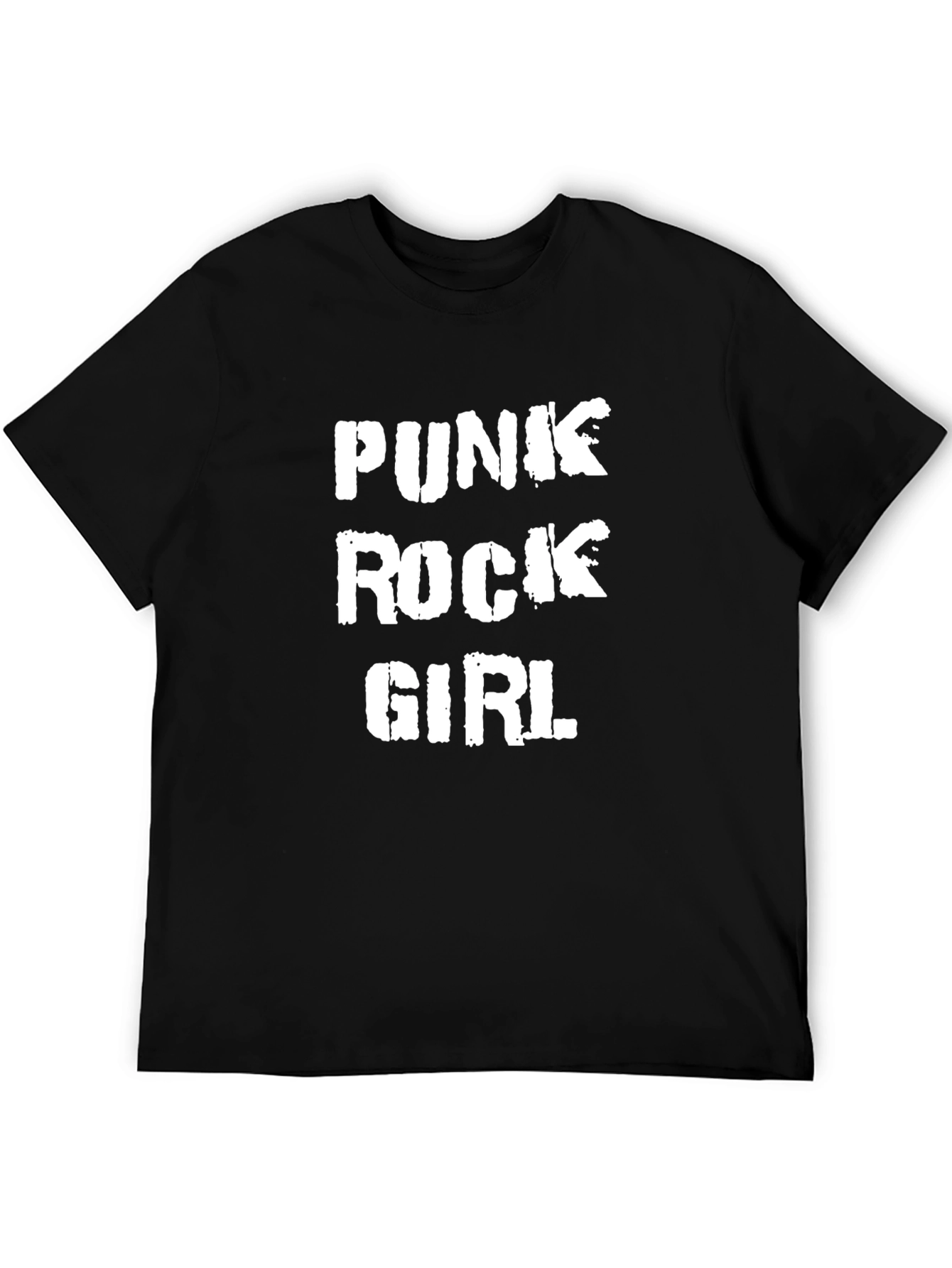 Punk Rock Girl Black Graphic T-Shirt