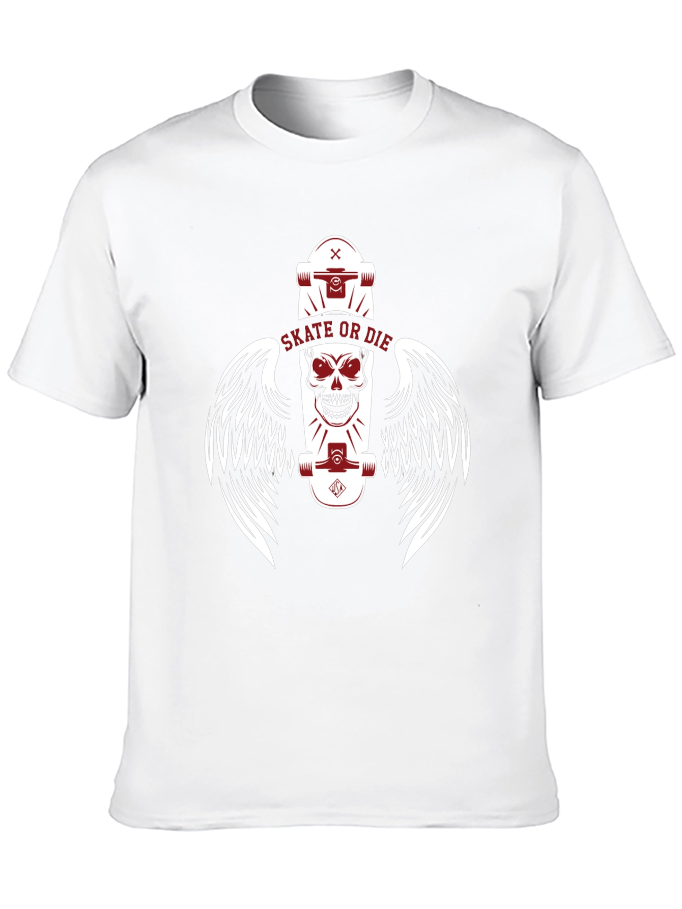 Skate or Die Skull Winged Skateboarder T-Shirt