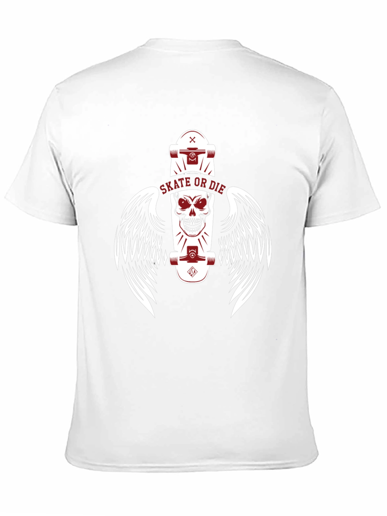 Skate or Die Skull Winged Skateboarder T-Shirt