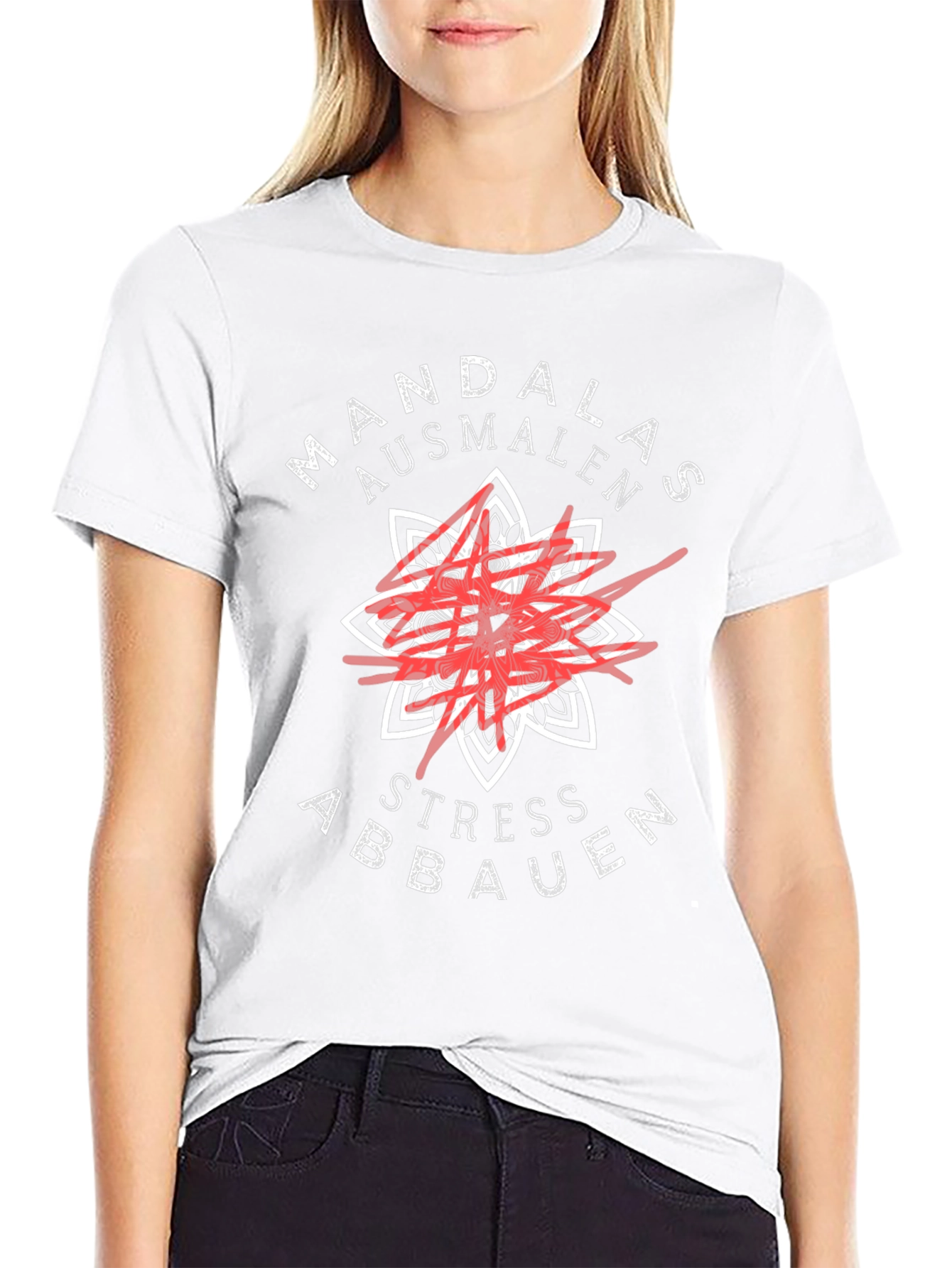Mandalas Ausmalen Stress Abbauen Black T-Shirt