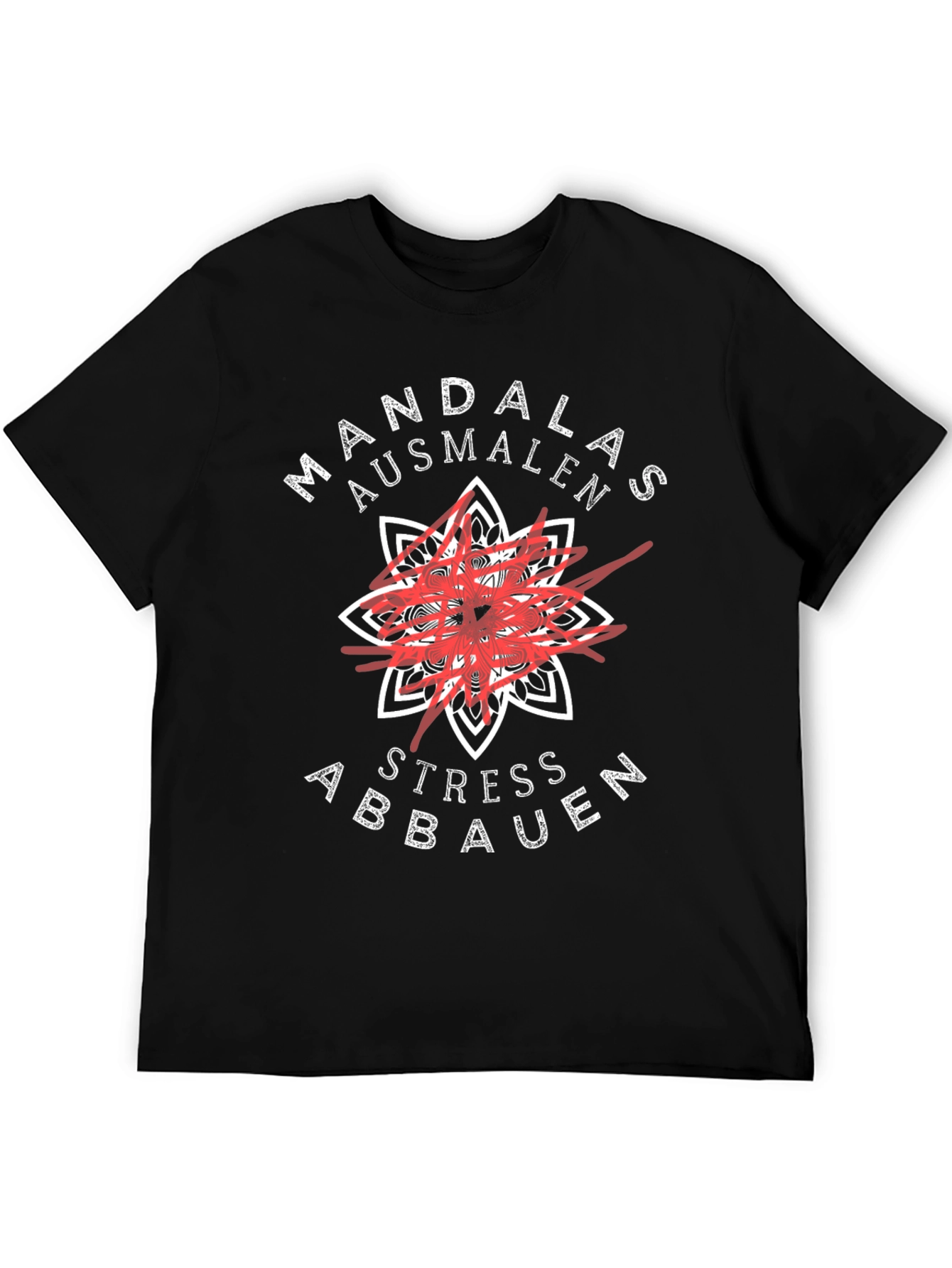 Mandalas Ausmalen Stress Abbauen Black T-Shirt