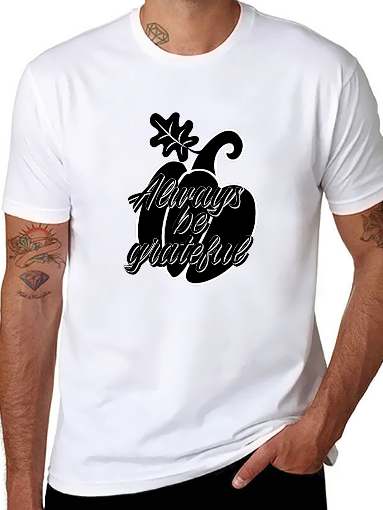 Always Be Grateful Pumpkin Graphic T-Shirt