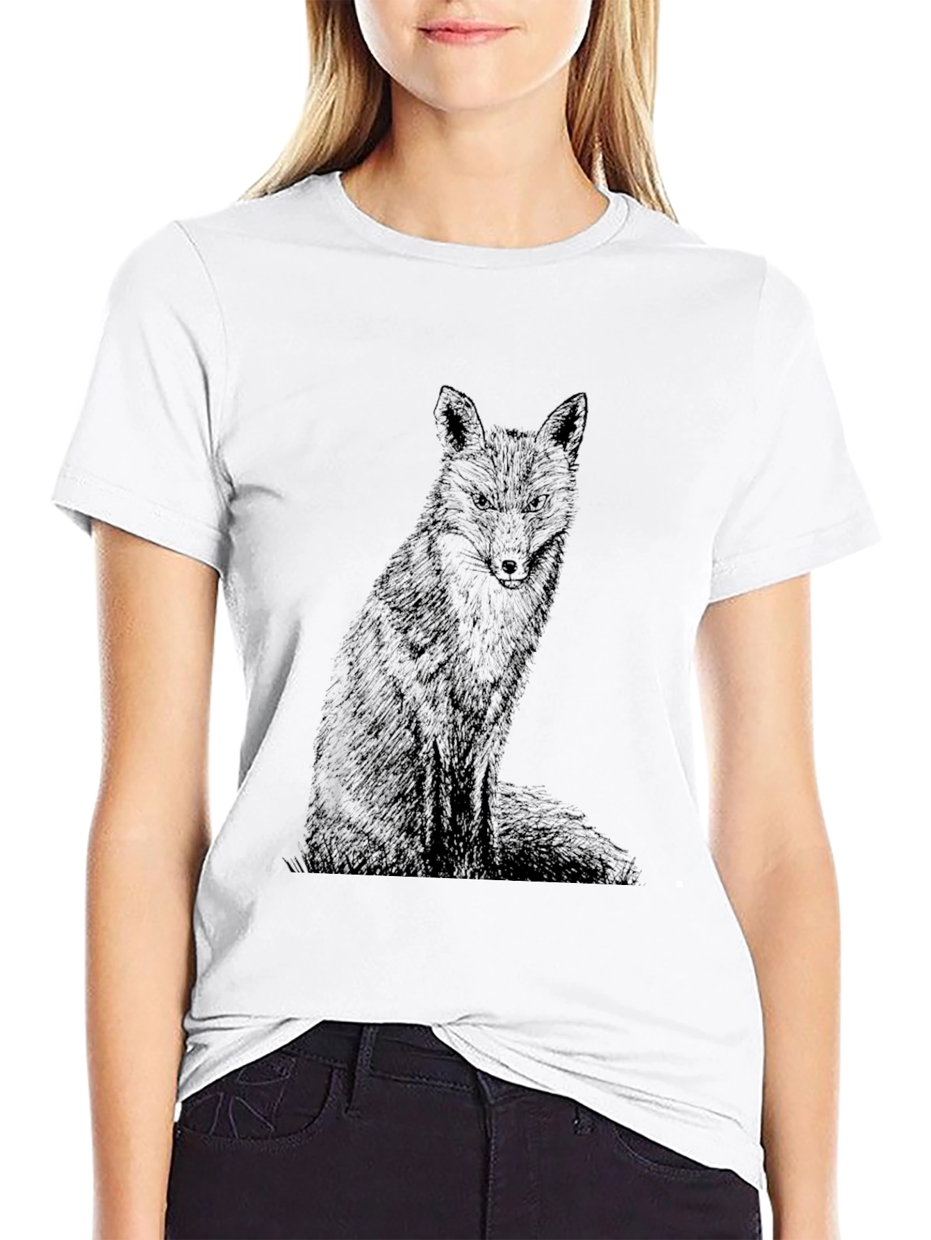 Black Fox Graphic Tee - Mens Stylish Cotton T-Shirt