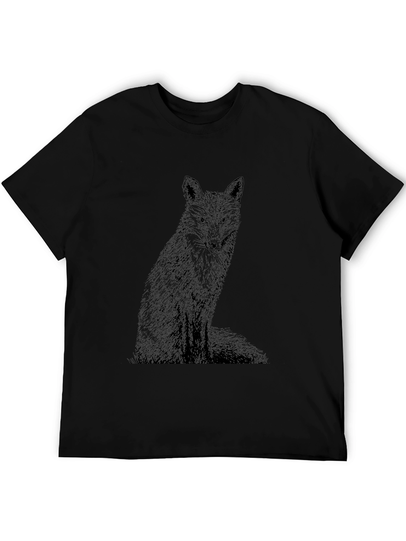 Black Fox Graphic Tee - Mens Stylish Cotton T-Shirt