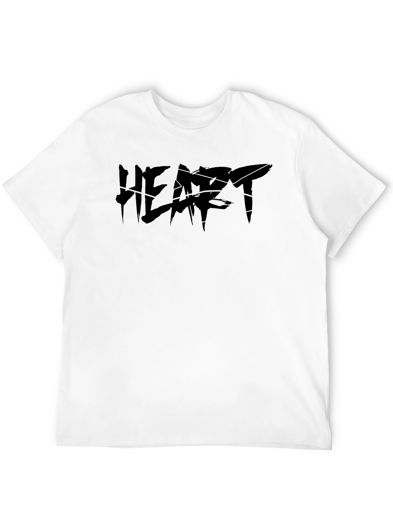 Edgy Black Graphic Tee - HEART Design