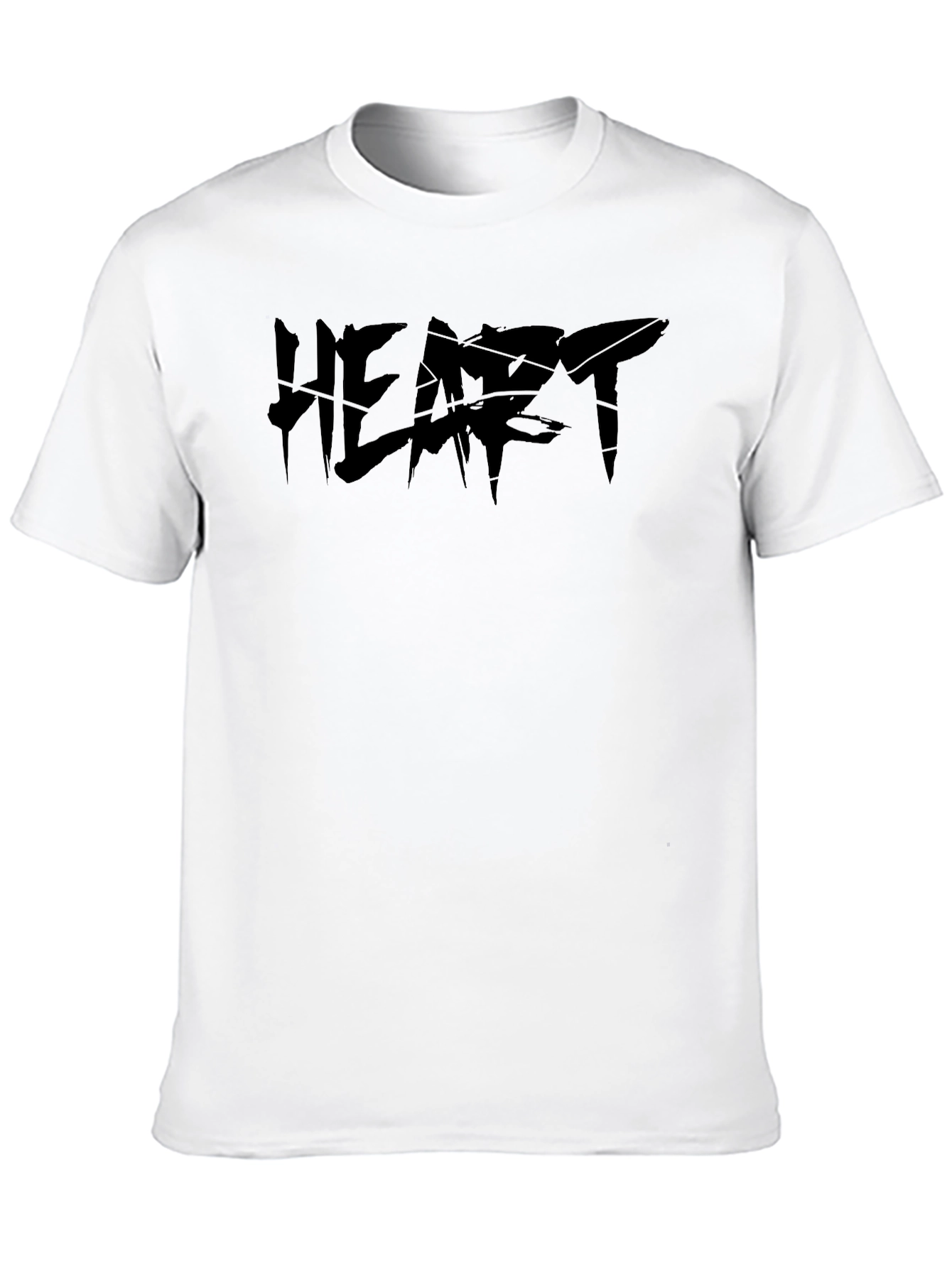 Edgy Black Graphic Tee - HEART Design