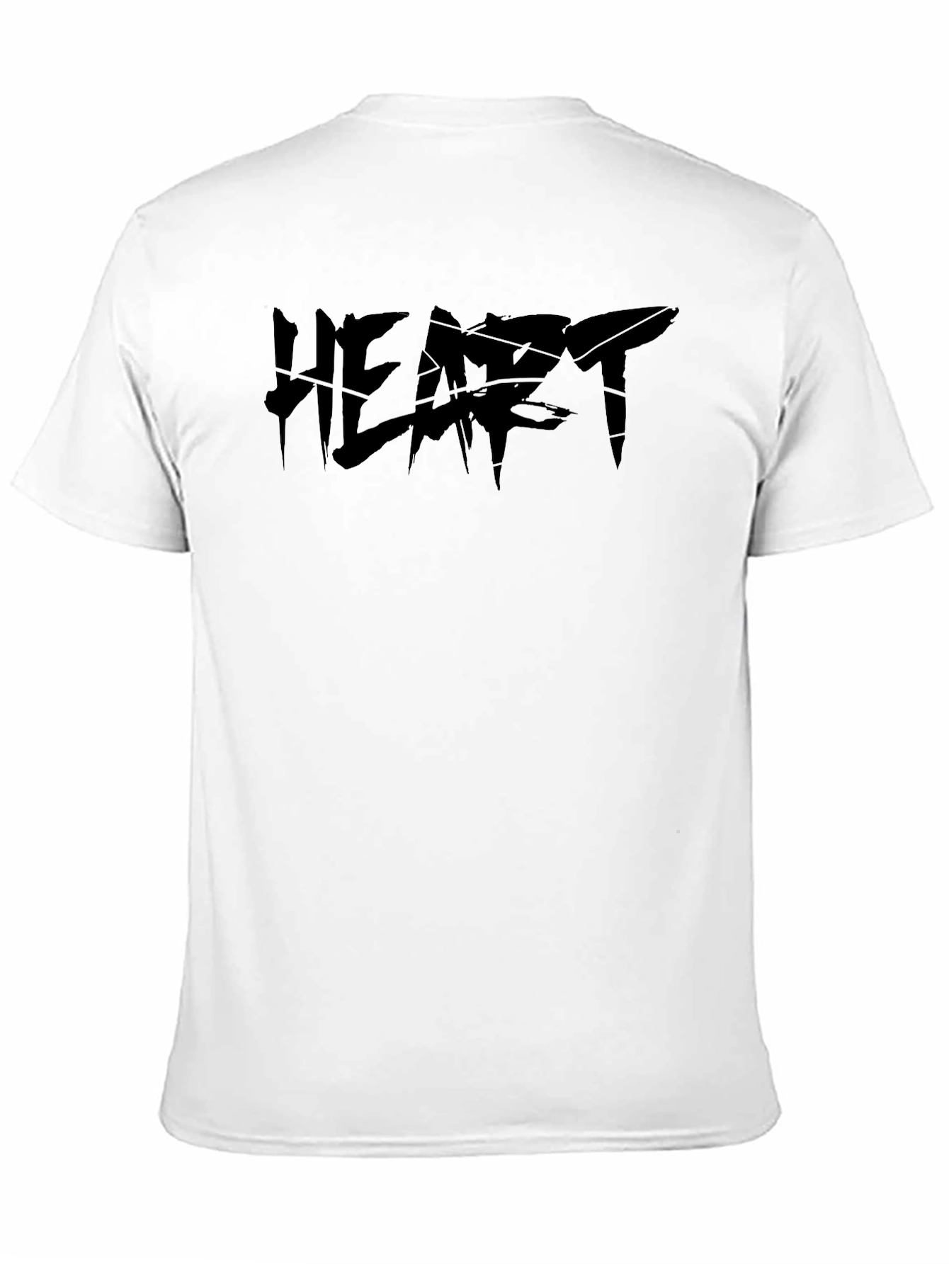 Edgy Black Graphic Tee - HEART Design