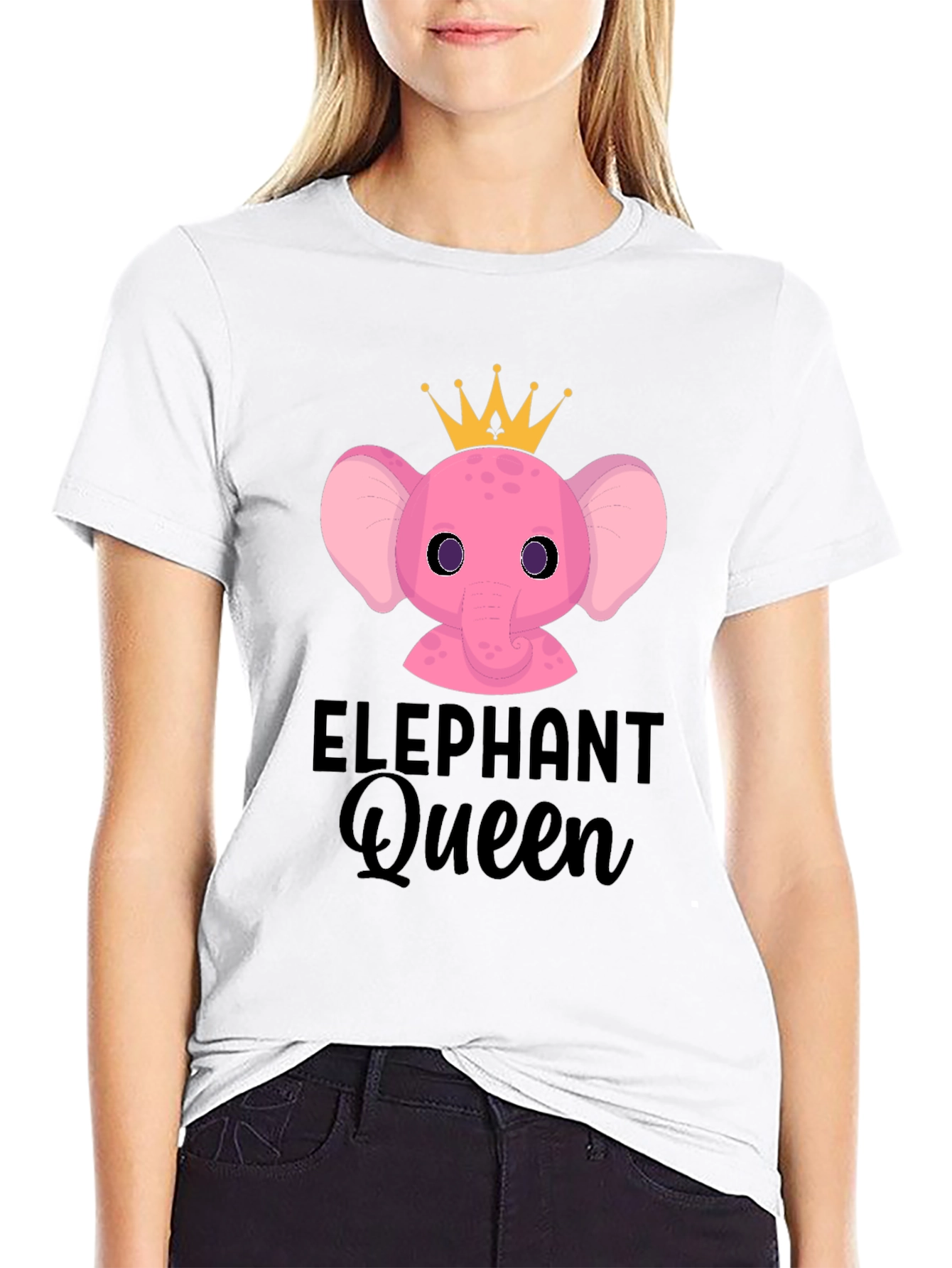 Elephant Queen T-Shirt - Cute Cartoon Design