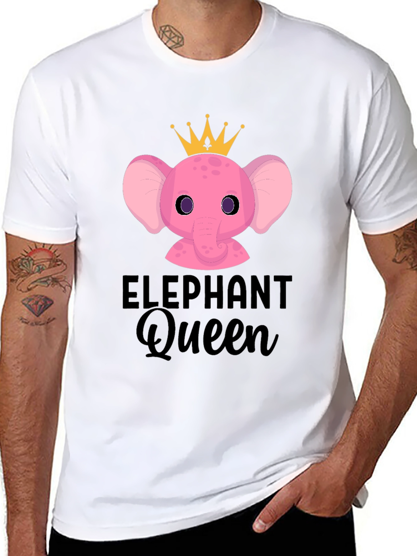 Elephant Queen T-Shirt - Cute Cartoon Design