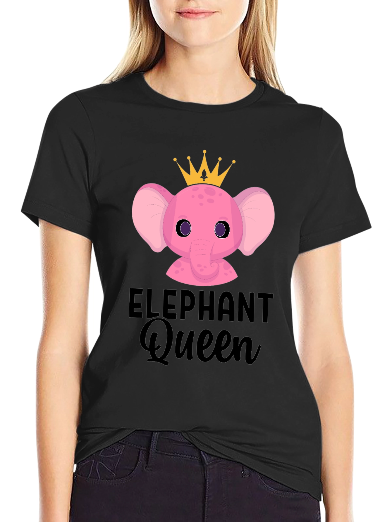 Elephant Queen T-Shirt - Cute Cartoon Design