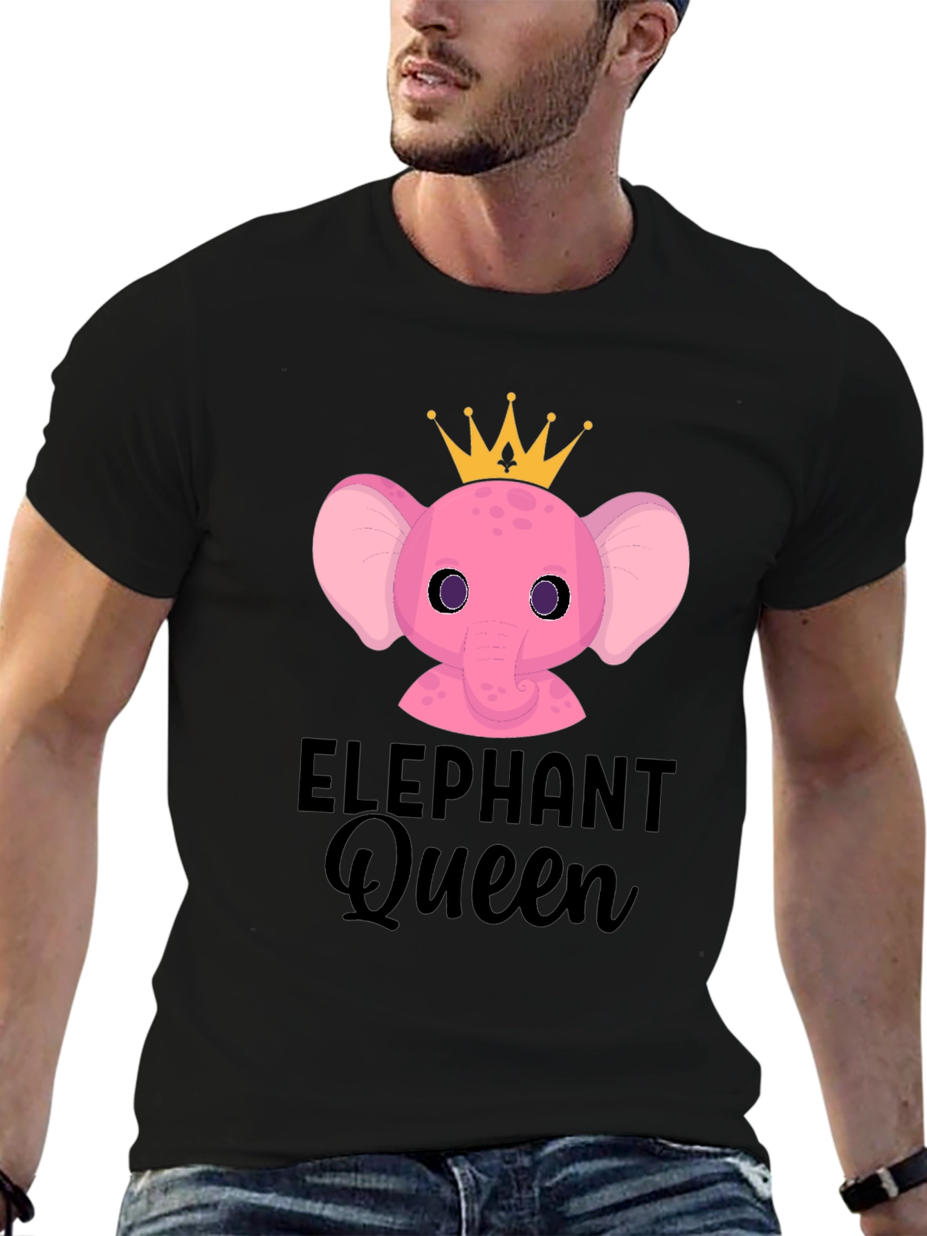 Elephant Queen T-Shirt - Cute Cartoon Design