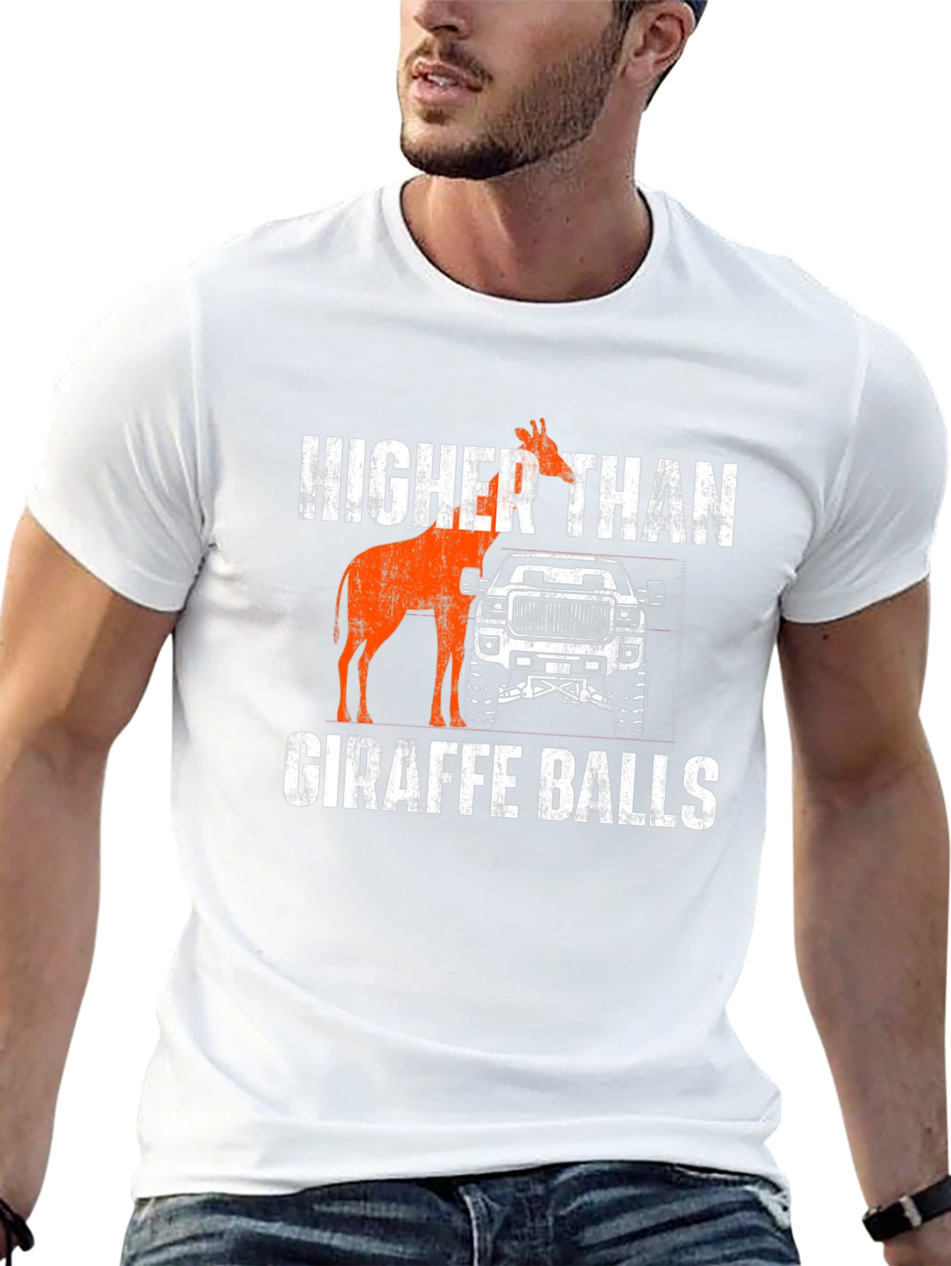 Higher Than Giraffe Balls T-Shirt Funny Truck Lifted