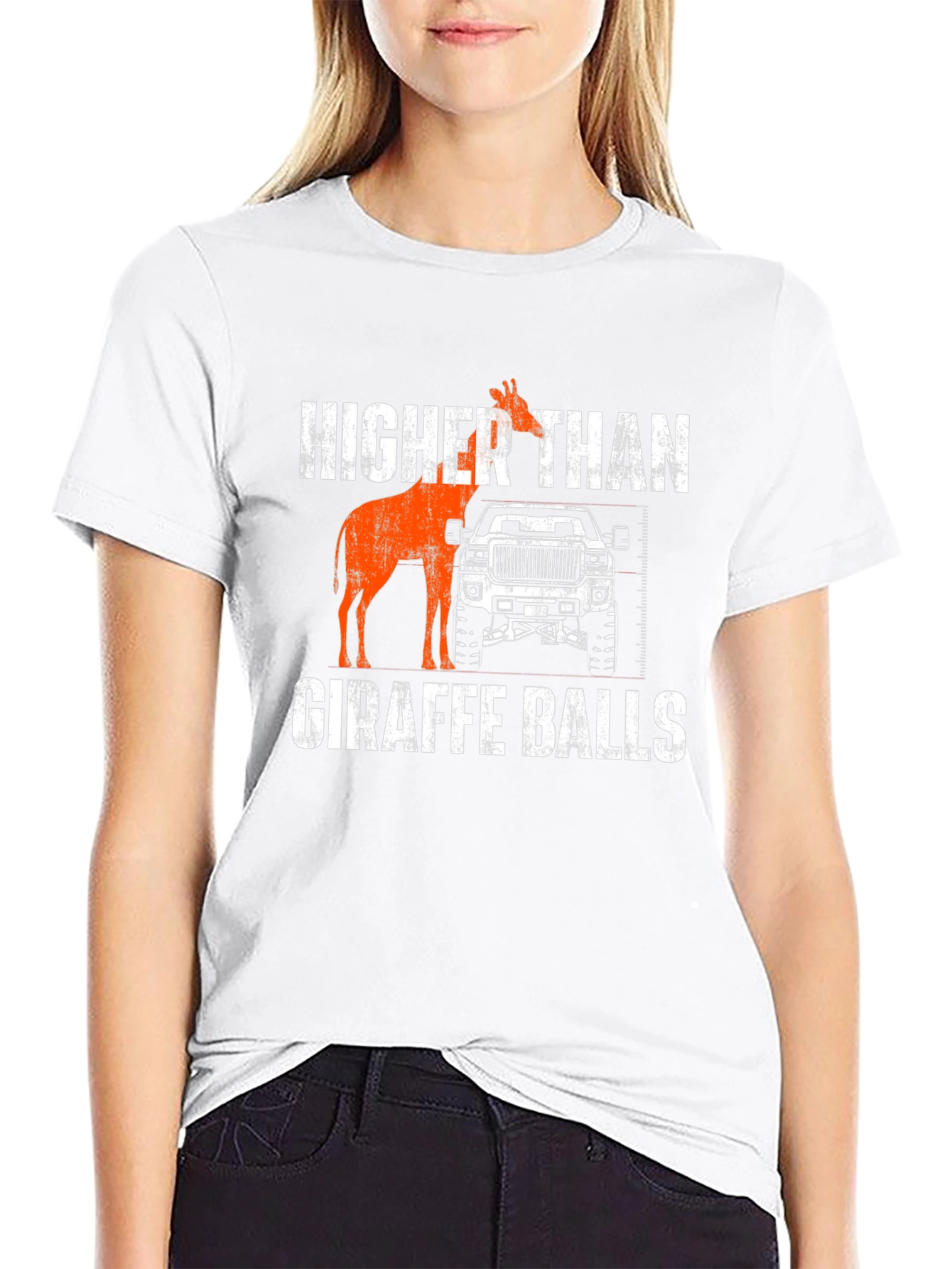 Higher Than Giraffe Balls T-Shirt Funny Truck Lifted