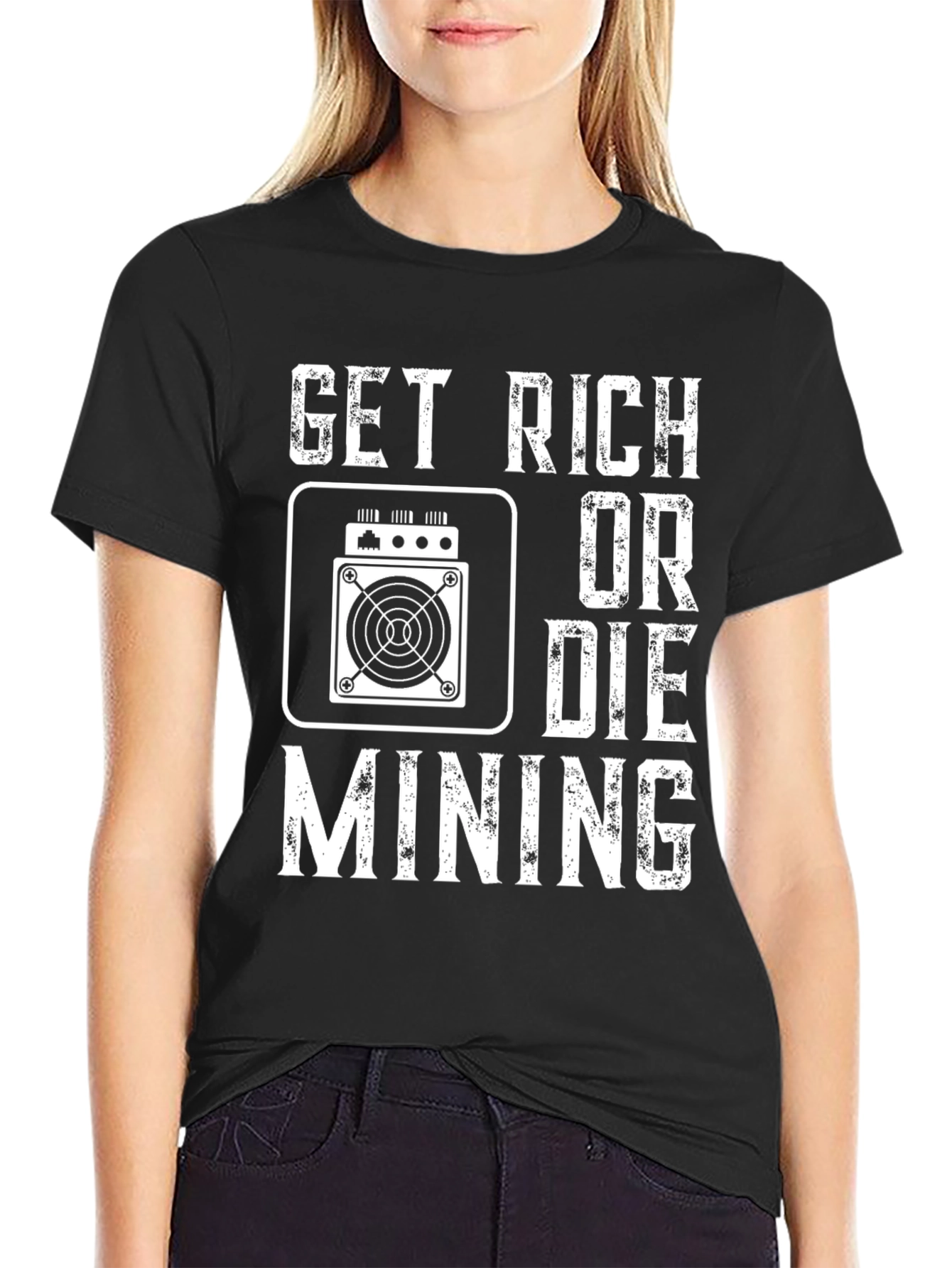Get Rich or Die Mining Black T-Shirt