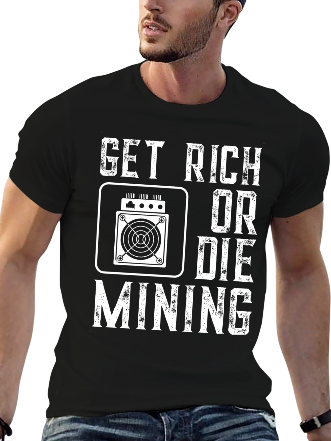 Get Rich or Die Mining Black T-Shirt