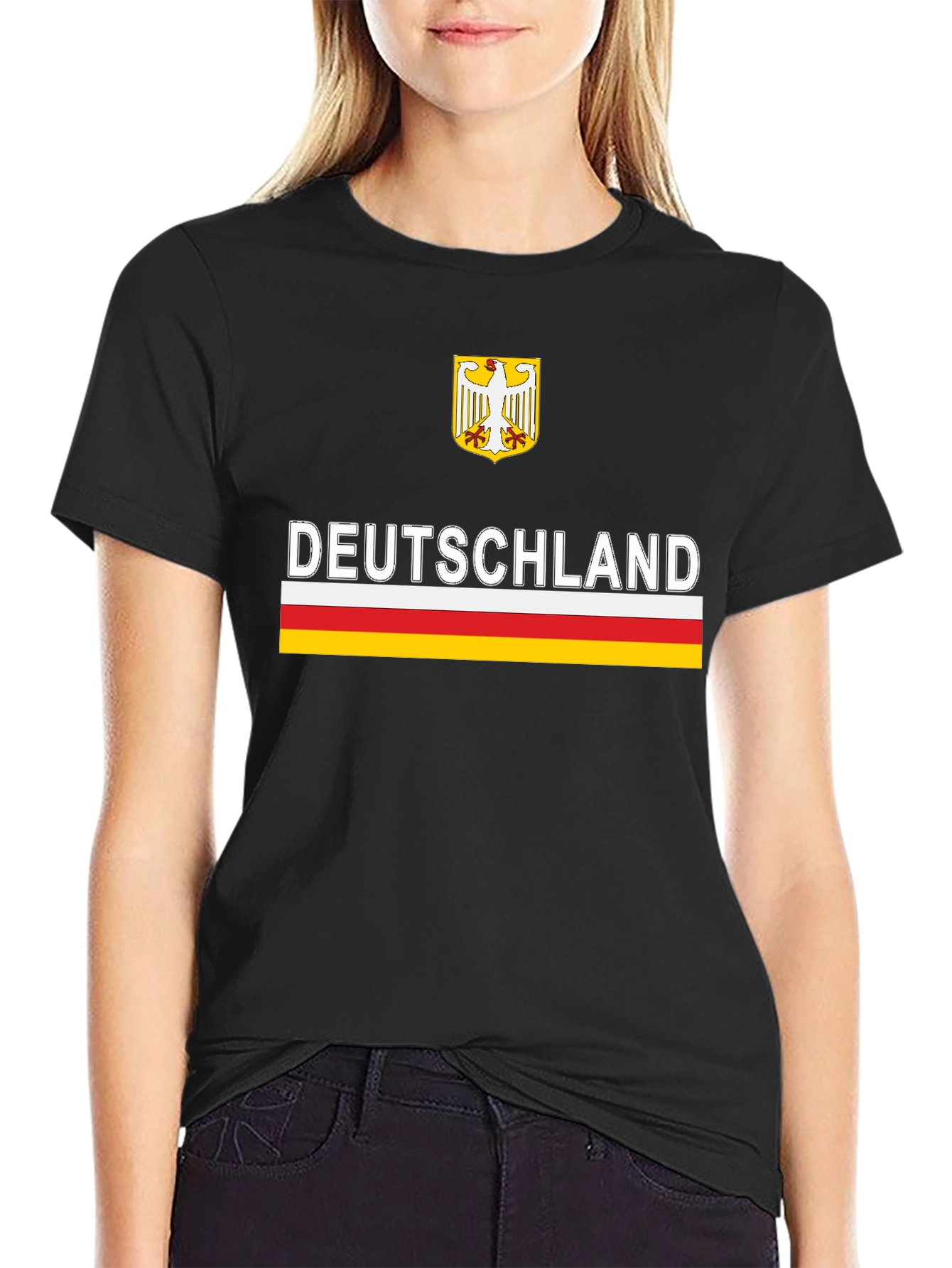 Deutschland Eagle Crest Graphic Tee - Black