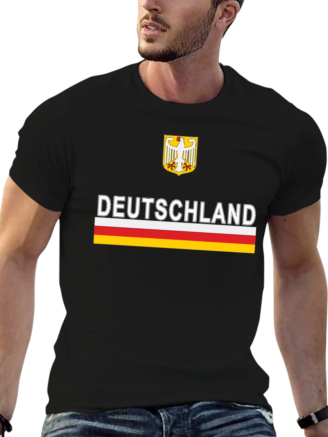 Deutschland Eagle Crest Graphic Tee - Black