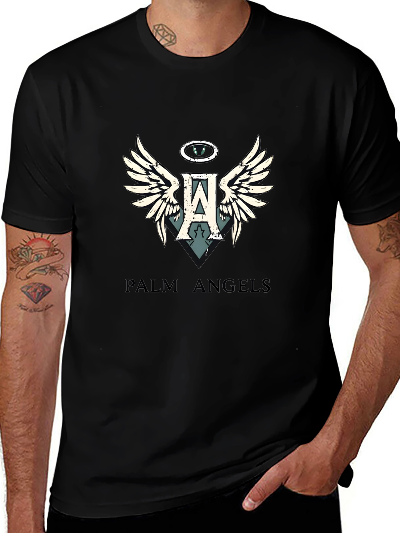 Palm Angels Black Graphic Tee
