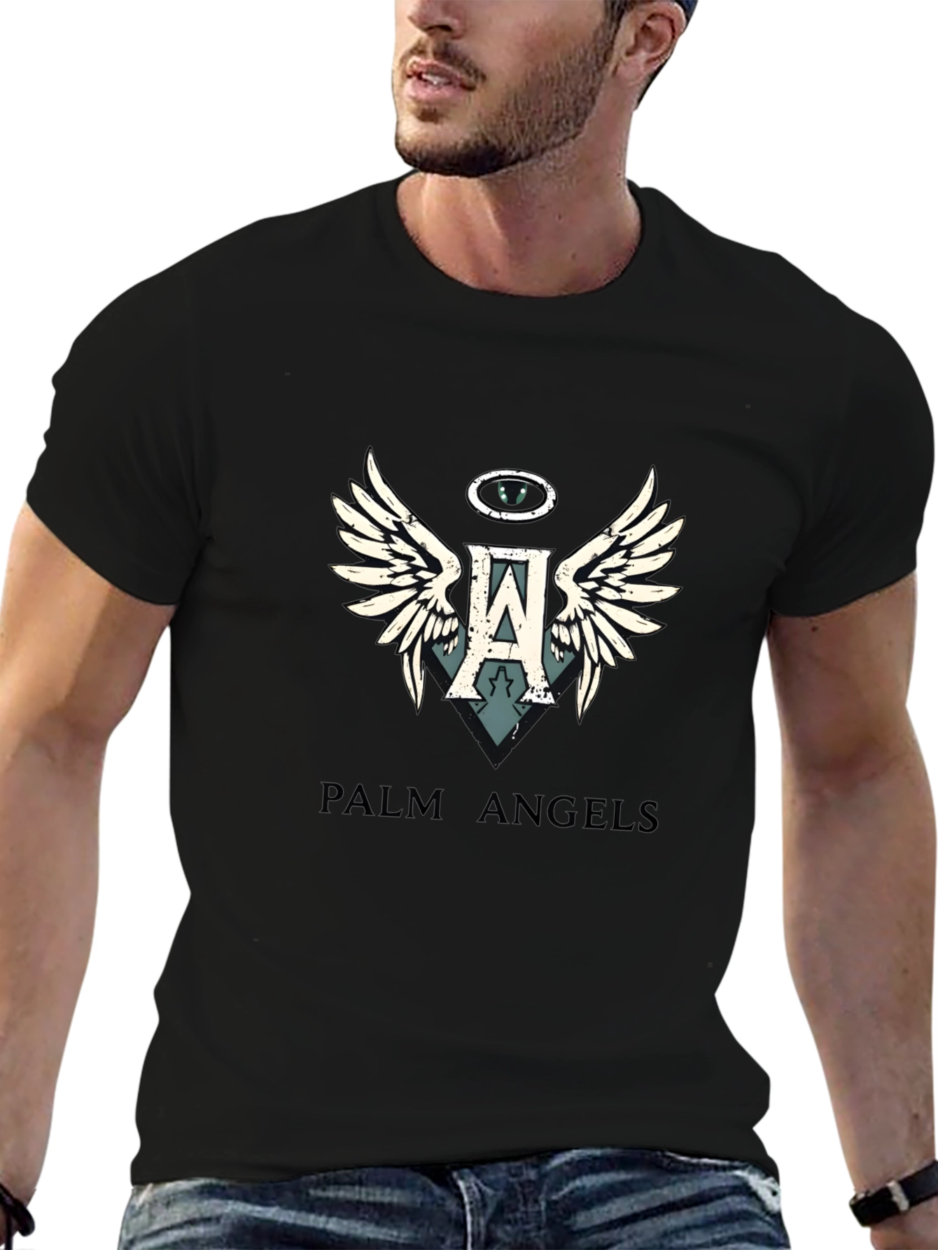 Palm Angels Black Graphic Tee