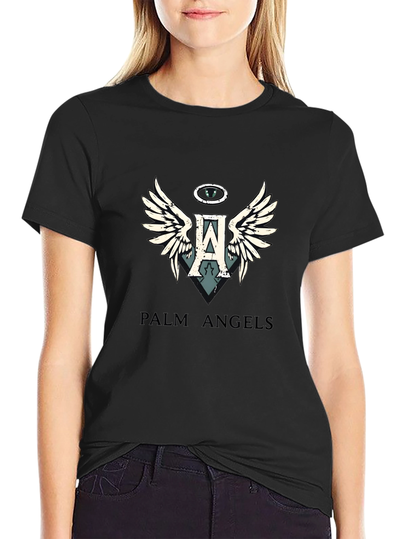 Palm Angels Black Graphic Tee