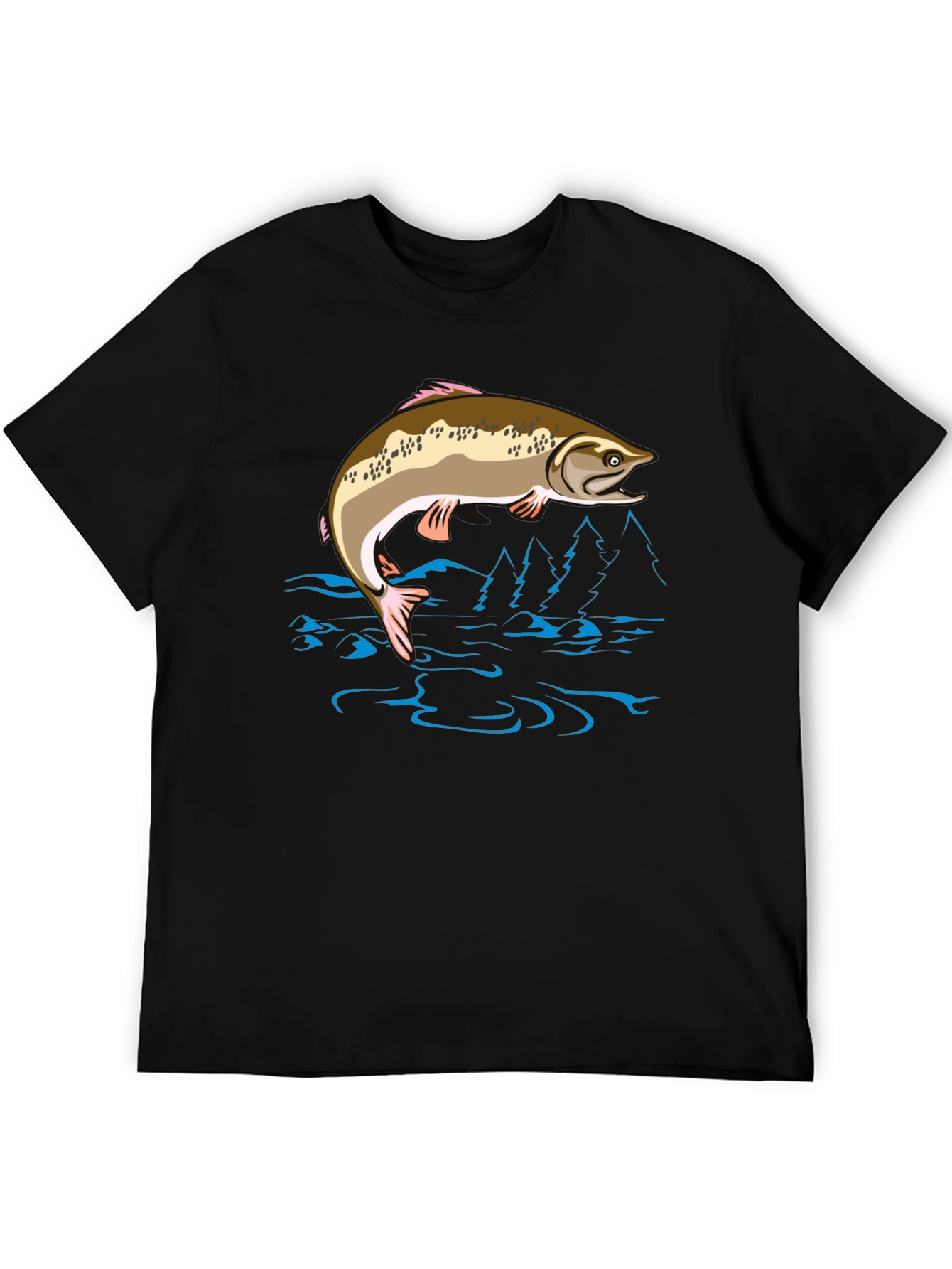 Fishing T-Shirt - Leaping Fish Design