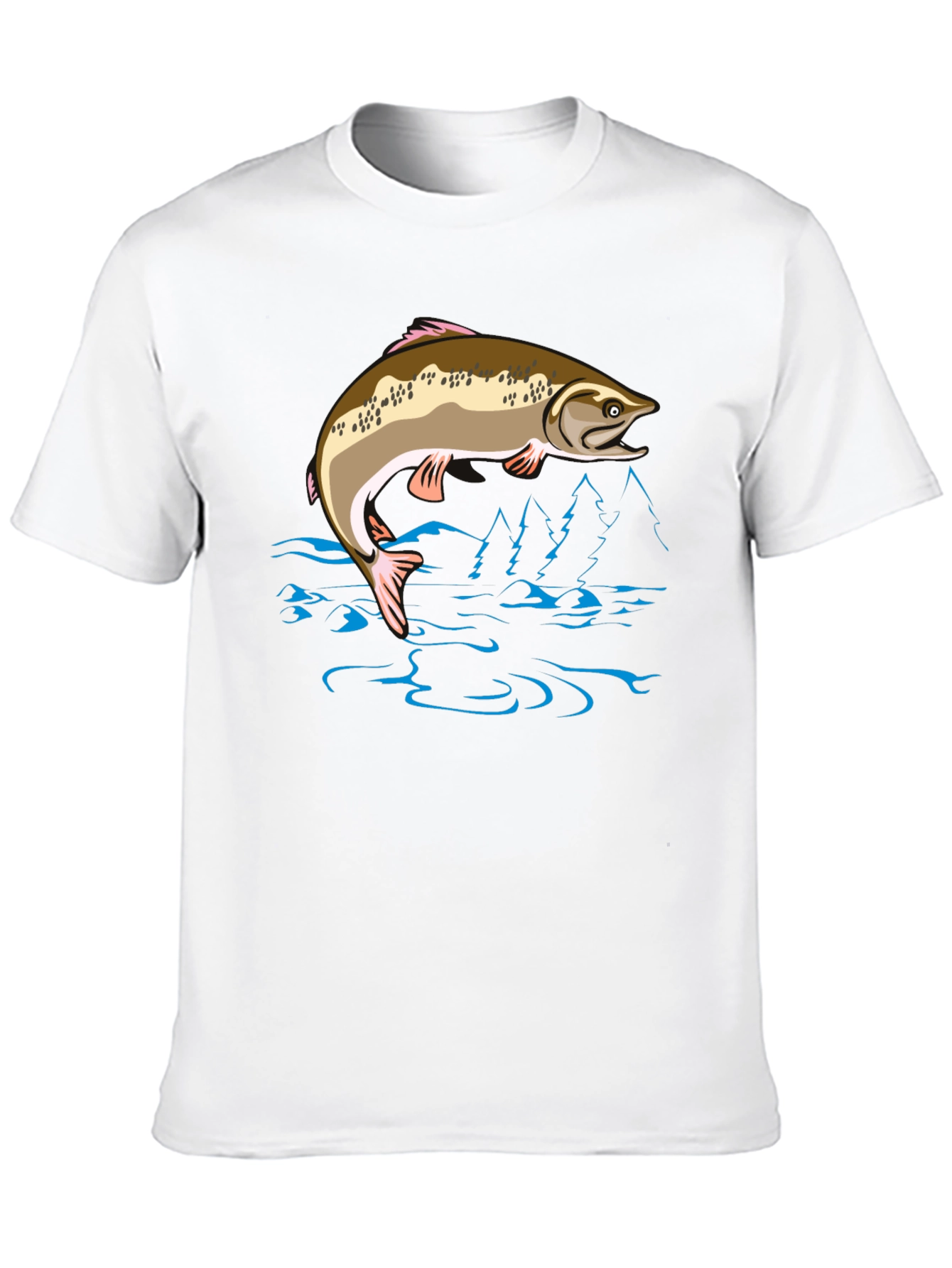 Fishing T-Shirt - Leaping Fish Design