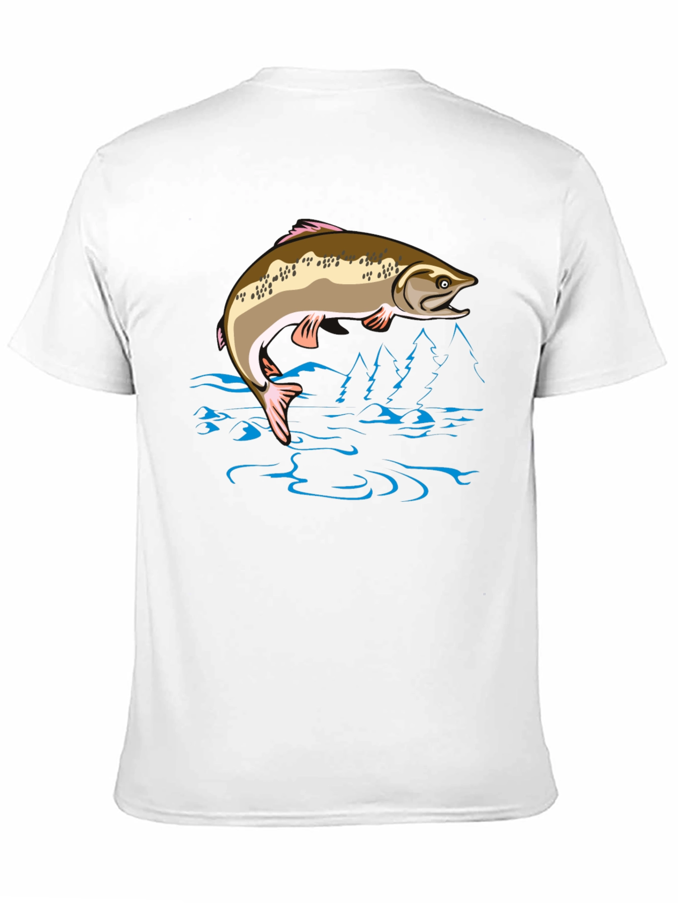 Fishing T-Shirt - Leaping Fish Design