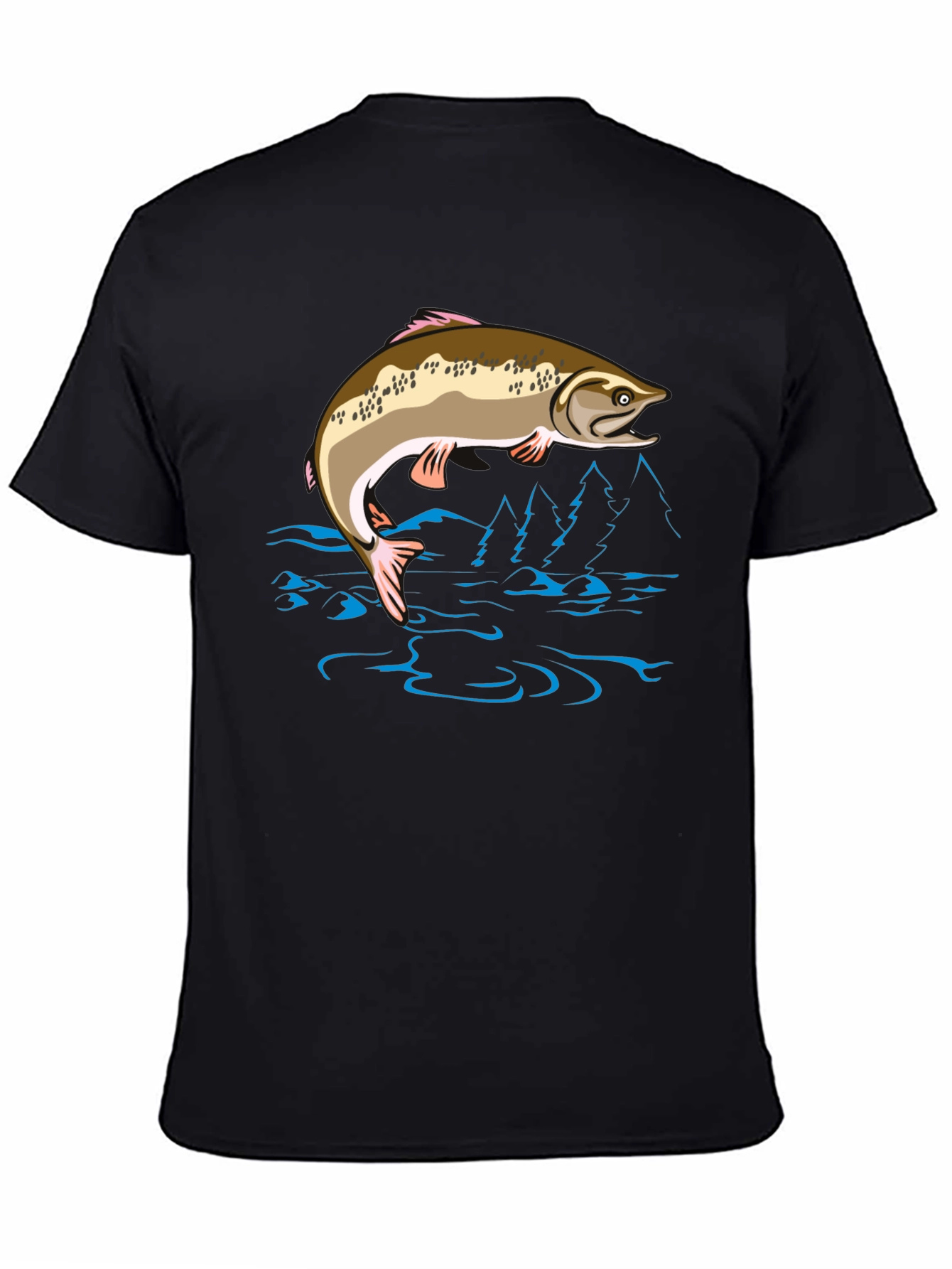 Fishing T-Shirt - Leaping Fish Design
