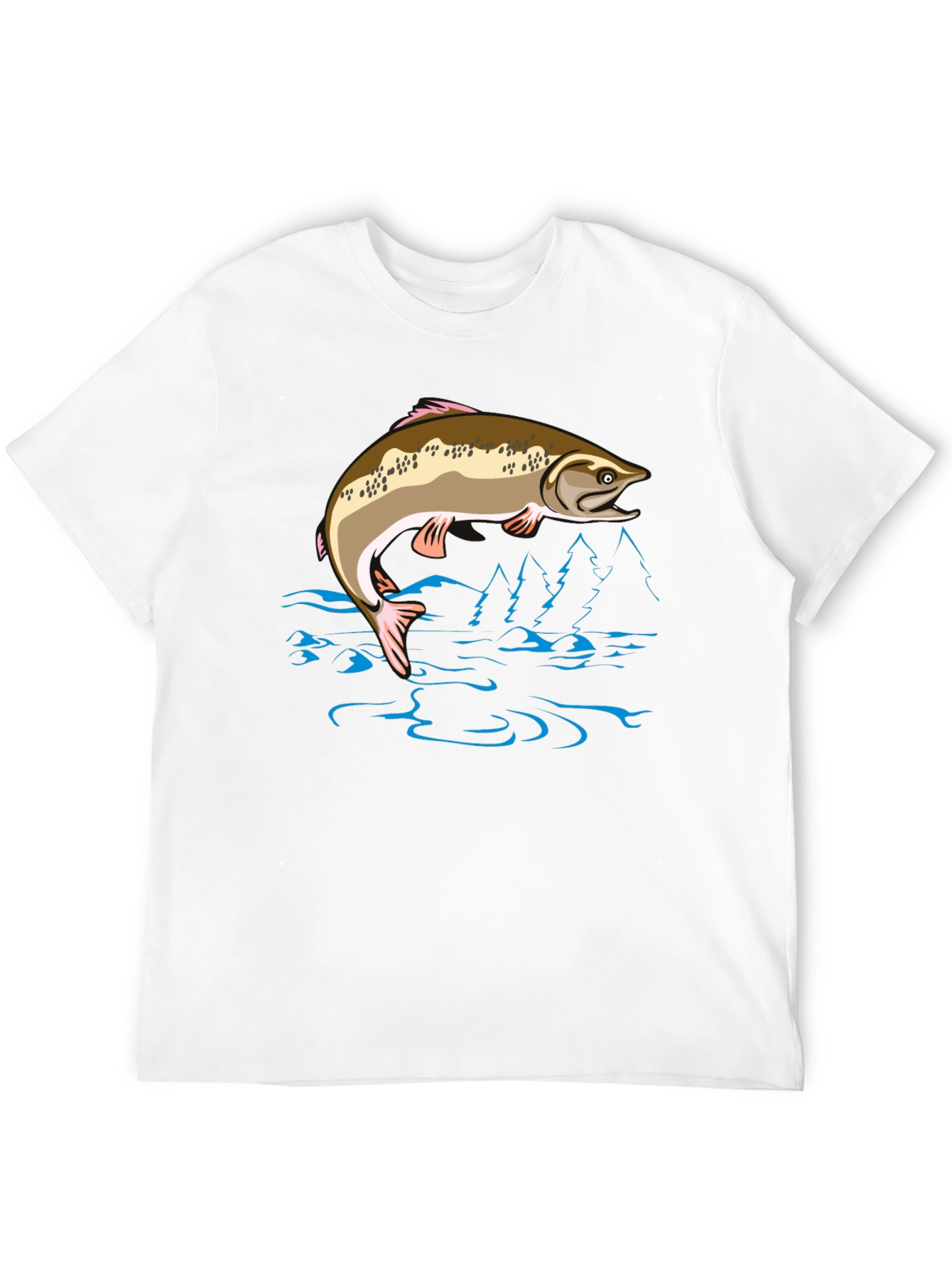 Fishing T-Shirt - Leaping Fish Design