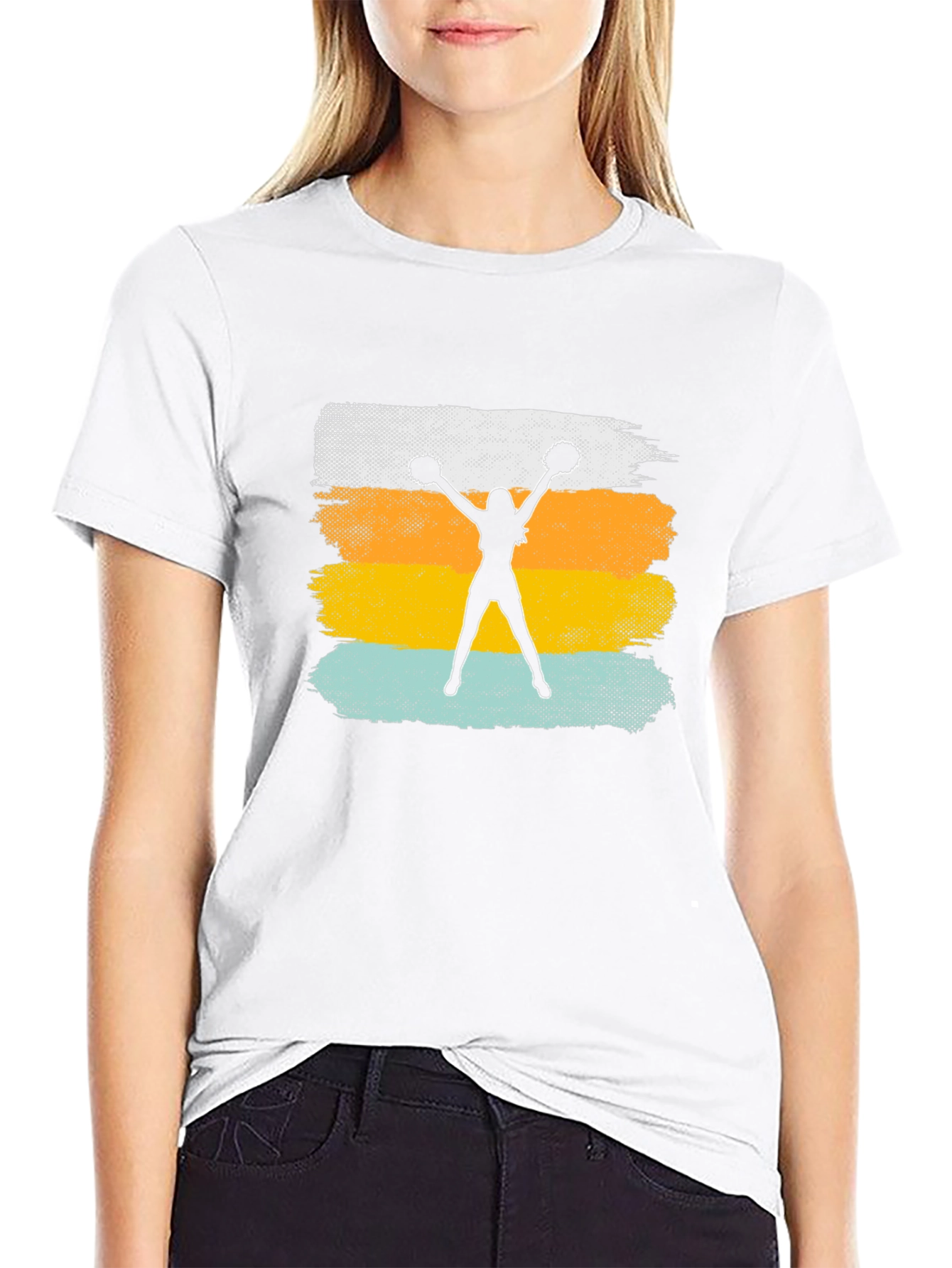 Cheerleader Silhouette Graphic T-Shirt