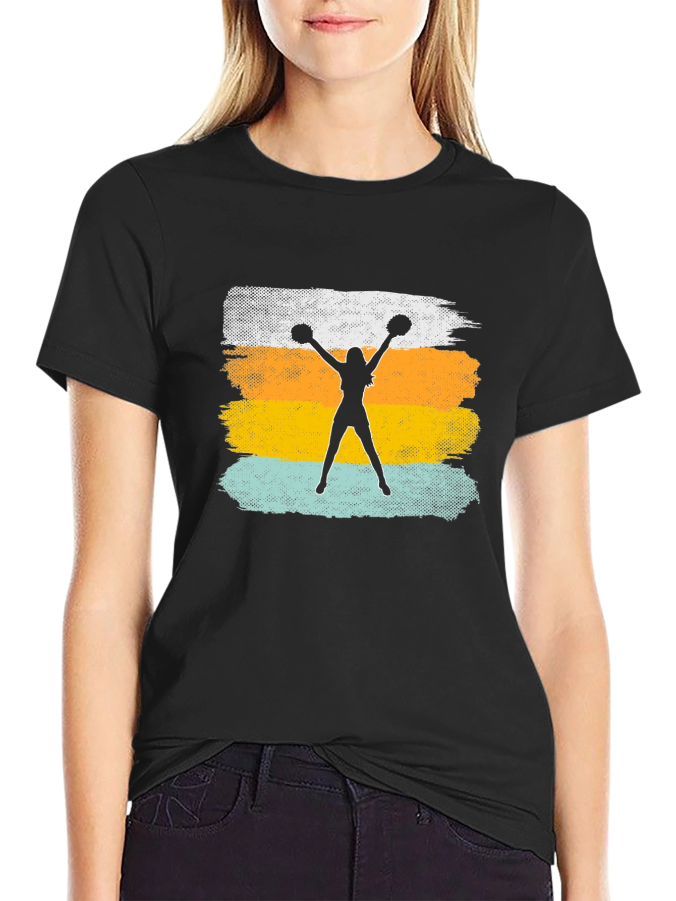 Cheerleader Silhouette Graphic T-Shirt