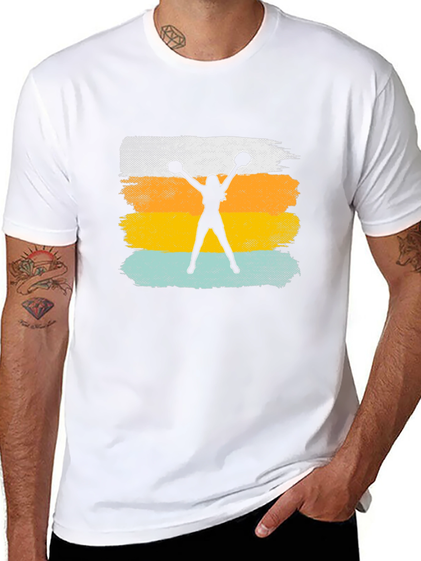Cheerleader Silhouette Graphic T-Shirt