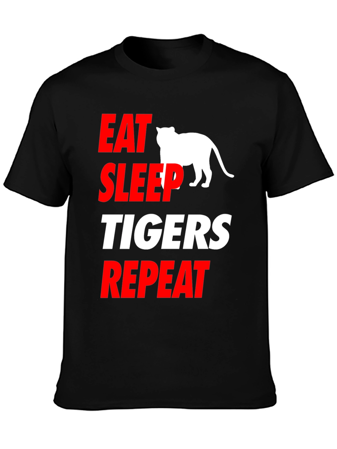 Eat Sleep Tigers Repeat Black T-Shirt